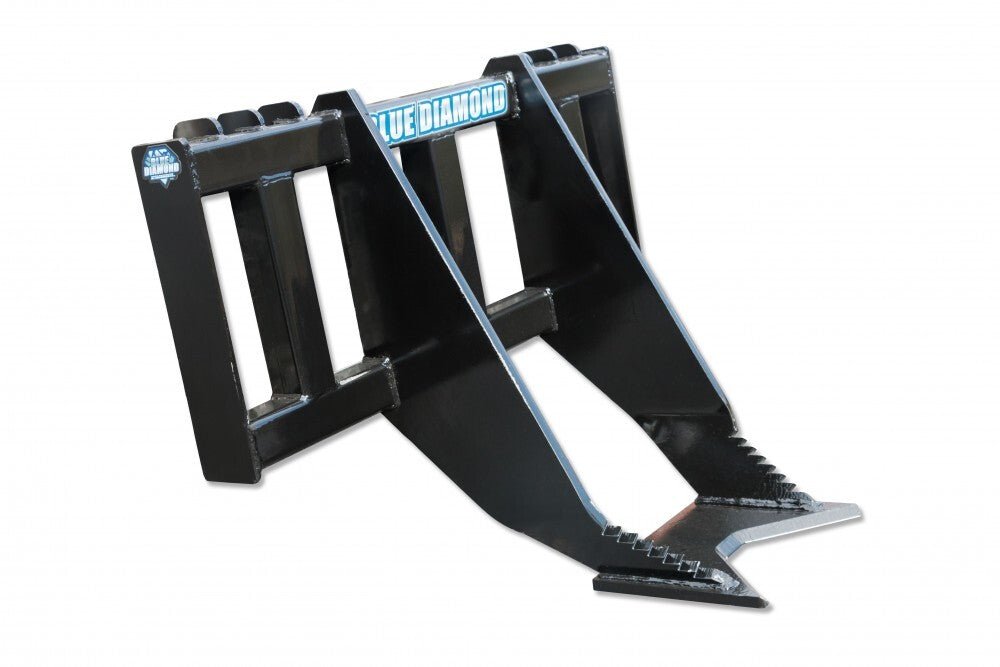 Blue Diamond® Skid Steer Tree Grubber Attachment - Heavy Duty Brush & Root Removal Tool for Land Clearing & Forestry Work