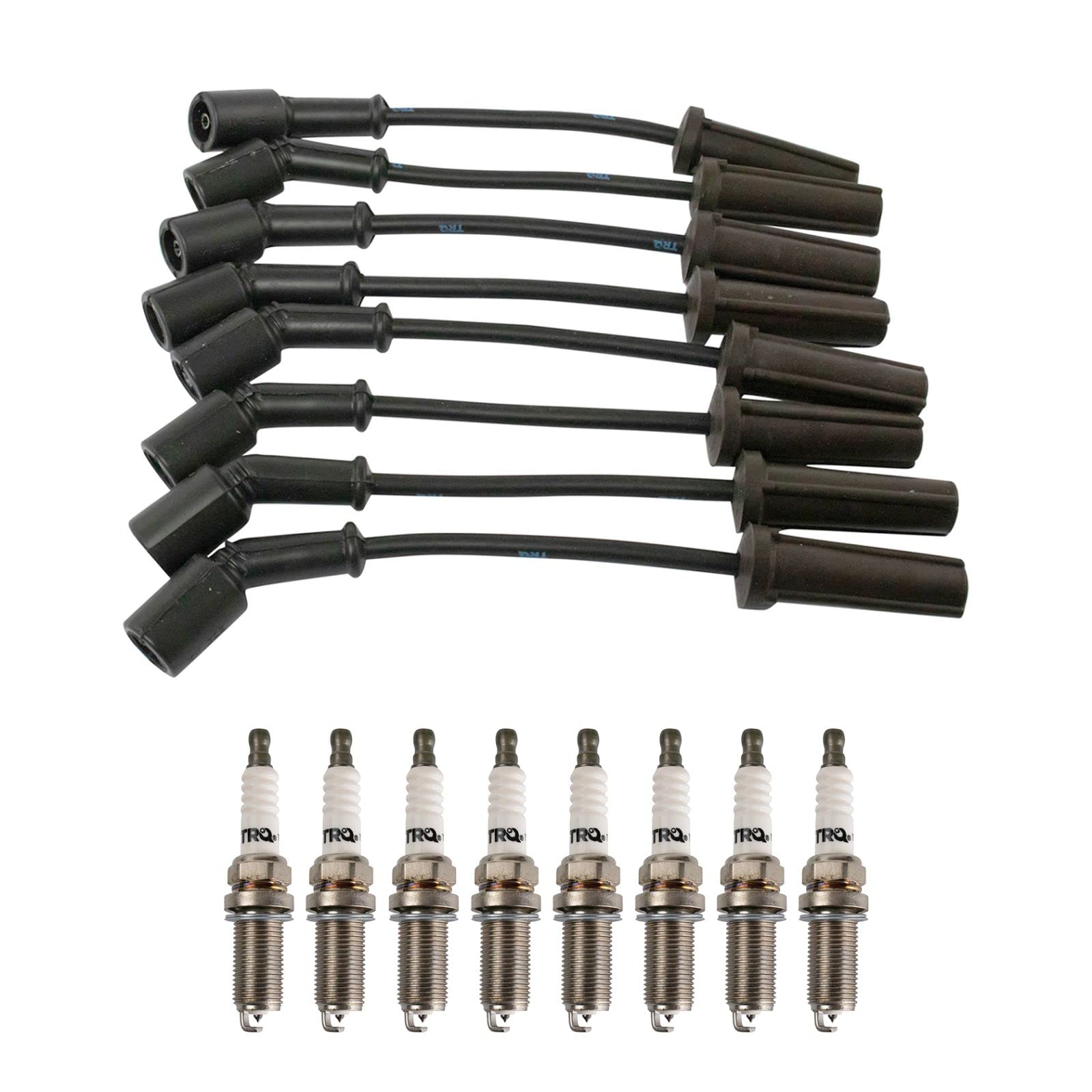 High Performance Ignition Kit Spark Plug & Wire Set Compatible with Chevy Silverado, GMC Sierra, Cadillac Escalade V8 6.0L 5.3L 4.8L - Perfect for Engine Tune-Ups & Performance Upgrades