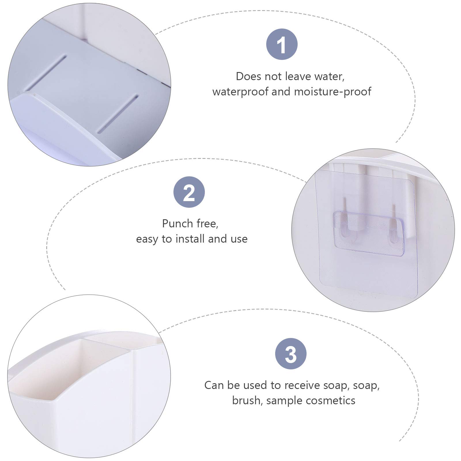 BESPORTBLE Bathroom Shelf Organizer - Wall Mounted Toothbrush & Toothpaste Holder - Space Saving Storage Rack for Bathroom, Toilet, Kitchen - Perfect for Small Spaces & Home Organization