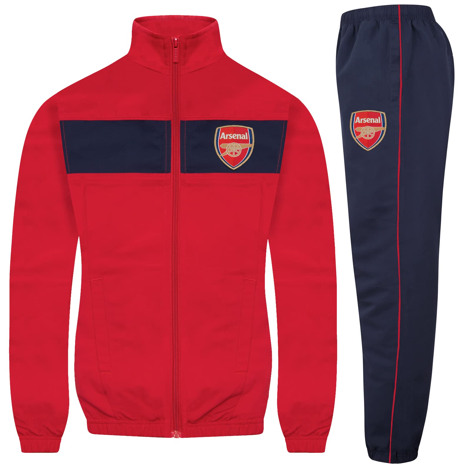 Official Arsenal FC Soccer Tracksuit Set for Boys - Jersey Jacket & Pants - Perfect for Match Day, Training, and Fan Gifts