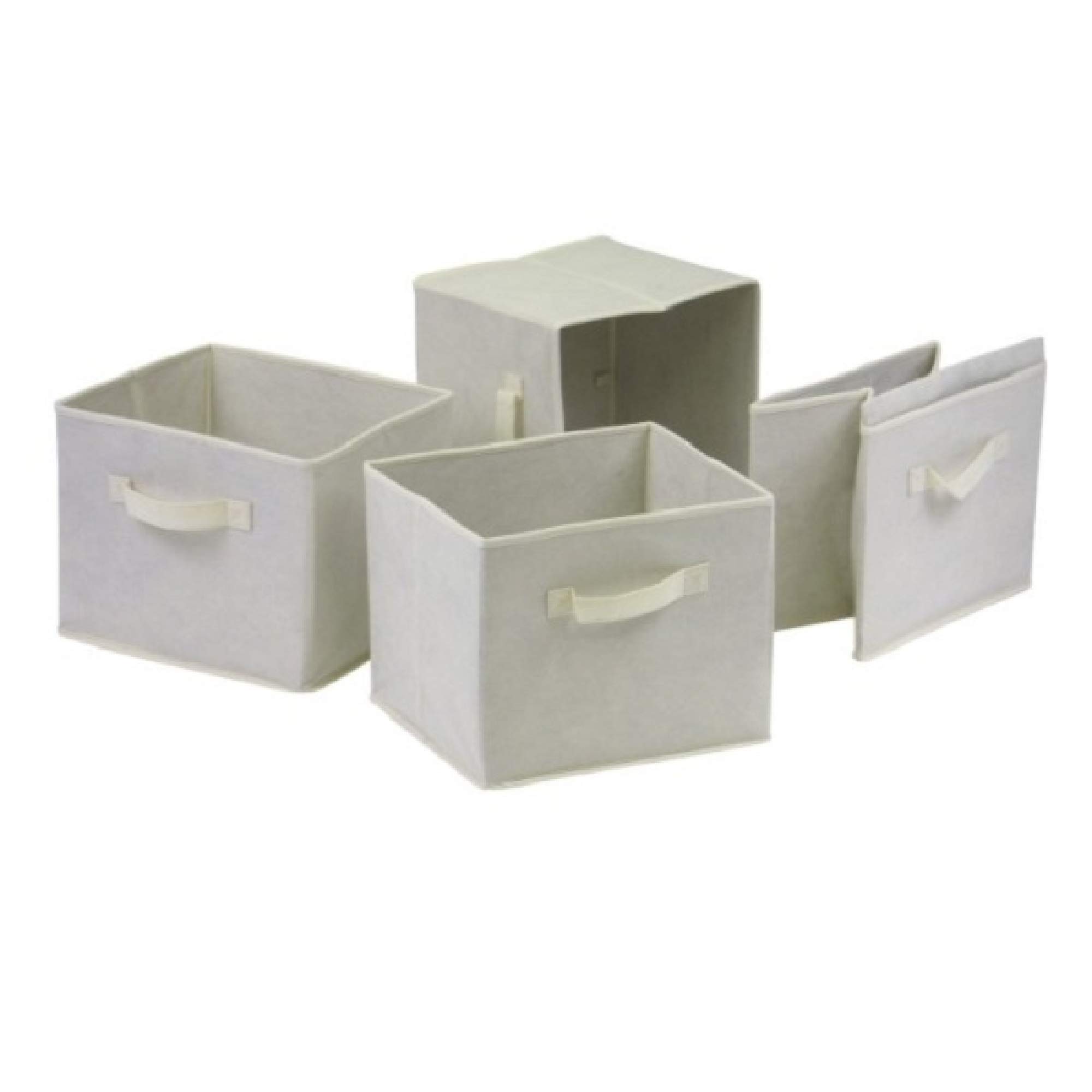 Modern 7-Piece Espresso Brown & Beige Storage Shelf Set with Baskets - 42