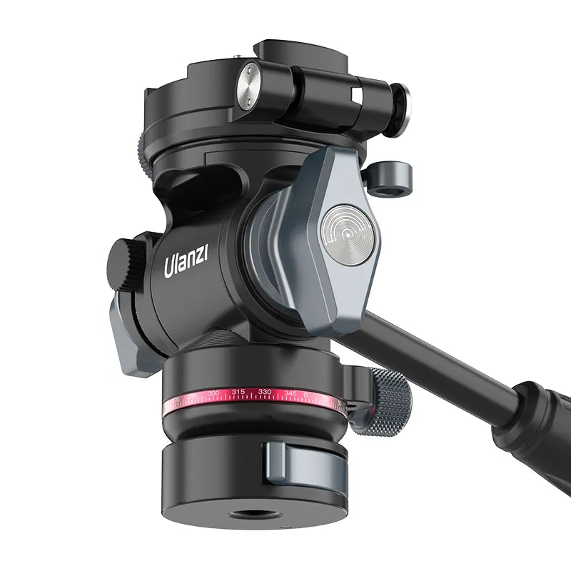 Ulanzi U 190 Pro Fluid Video Head Tripod Mount - Professional 360° Smooth Pan/Tilt Head for DSLR Camera, Smartphone, Action Cam - Perfect for Vlogging, Travel Filming & Live Streaming