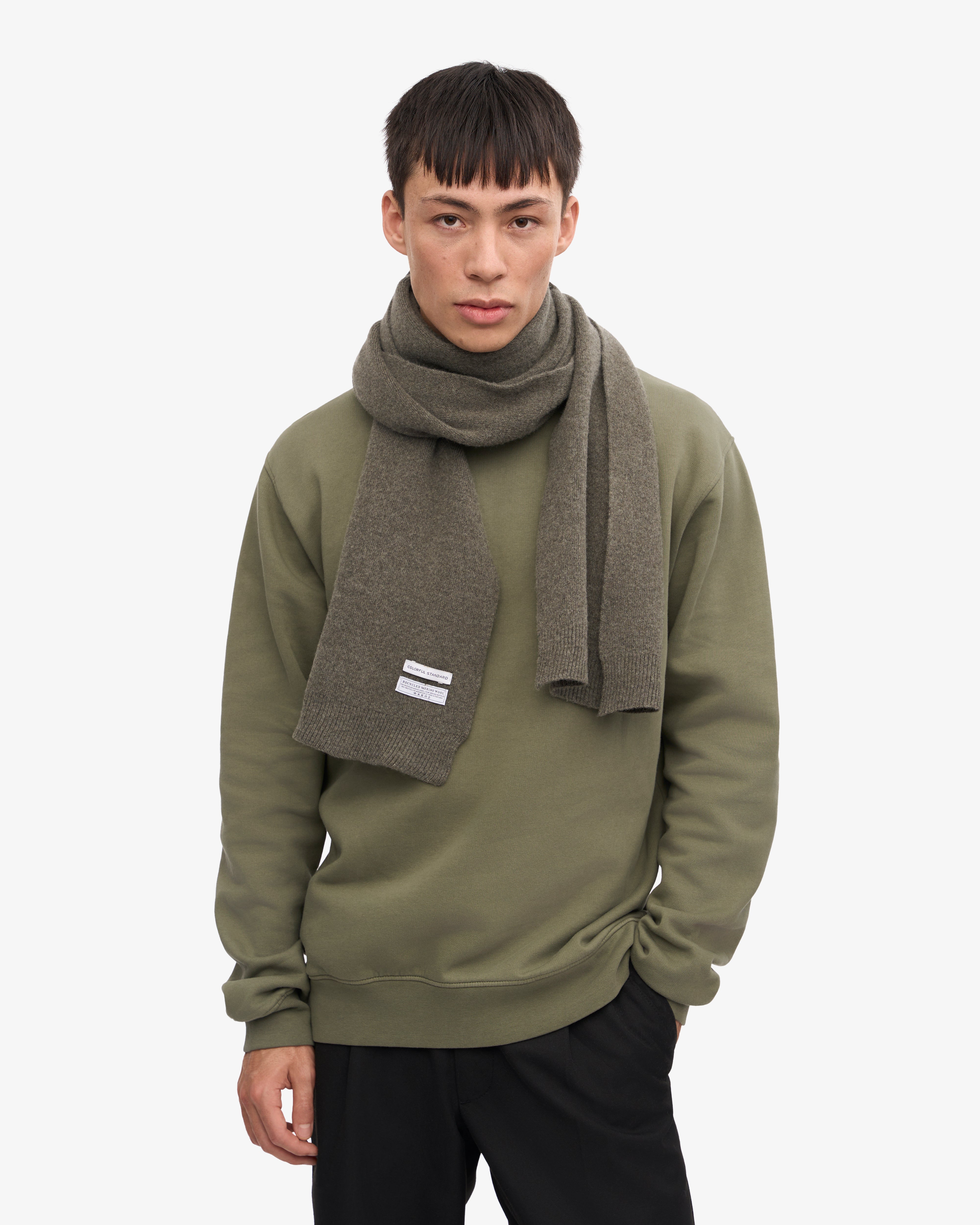 Premium Merino Wool Scarf for Men & Women - Soft Warm Winter Accessory in Dusty Olive - Perfect for Outdoor Activities, Travel & Cold Weather Fashion