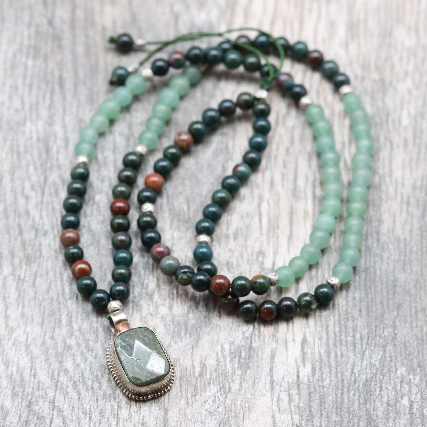 Green Heart Chakra Energy Mala Beads - 108 Healing Meditation Prayer Necklace for Spiritual Balance & Stress Relief | Perfect for Yoga, Reiki & Mindfulness Practices