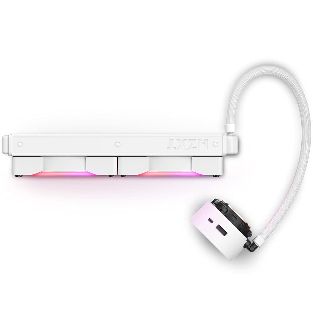 NZXT Kraken Z63 RGB 280mm AIO Liquid CPU Cooler with Customizable LCD Display - White | Improved Pump, CAM V4 Software, Aer RGB 2 140mm Radiator Fans | Perfect for Gaming PC Builds & High-Performance Cooling