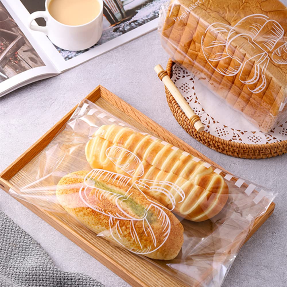 50 Pack Clear Plastic Bread Bags with Ties - 8” x 4” x 18” Loaf Bags for Homemade Bread, Sourdough, Bakery Food Storage & Freshness - Perfect for Home Bakers, Artisan Breads & Food Preservation