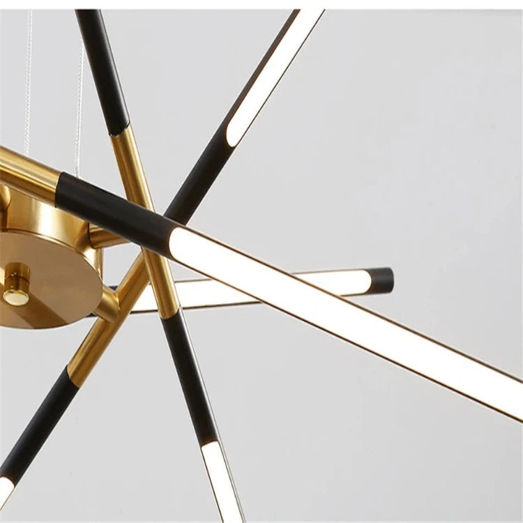 Modern LED Spoke Pendant Light Fixture - Industrial Chic Hanging Lamp for Dining Room, Kitchen Island & Living Room Decor