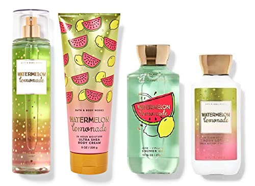 Bath & Body Works WATERMELON LEMONADE Gift Set - Fragrance Mist, Body Cream, Lotion & Shower Gel - Full Size Set for Women - Perfect for Summer, Gifts & Self Care