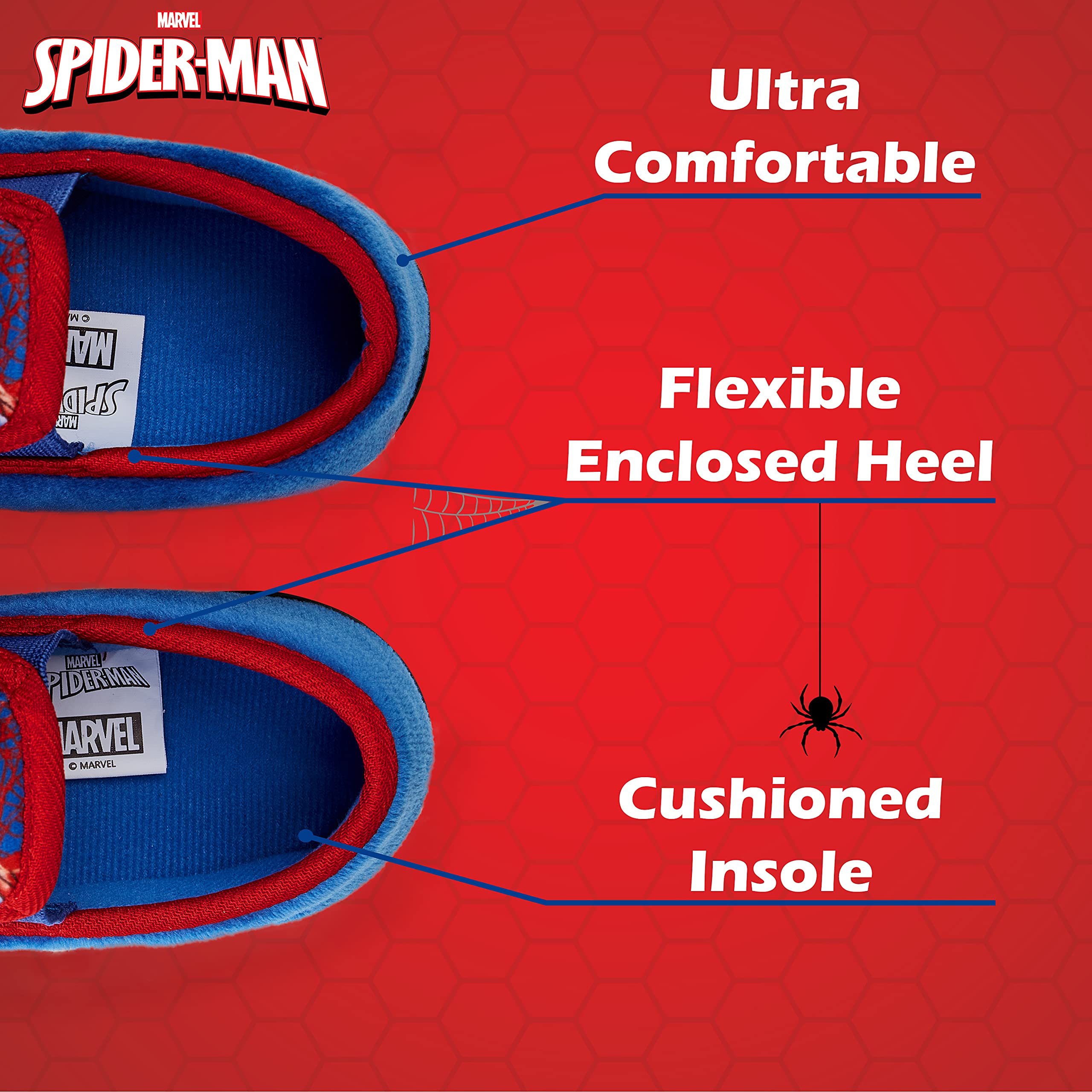 Marvel Spider-Man Boys' Slippers - Soft Avengers Themed House Shoes for Kids | Perfect for Indoor Play, Cosplay & Superhero Fans