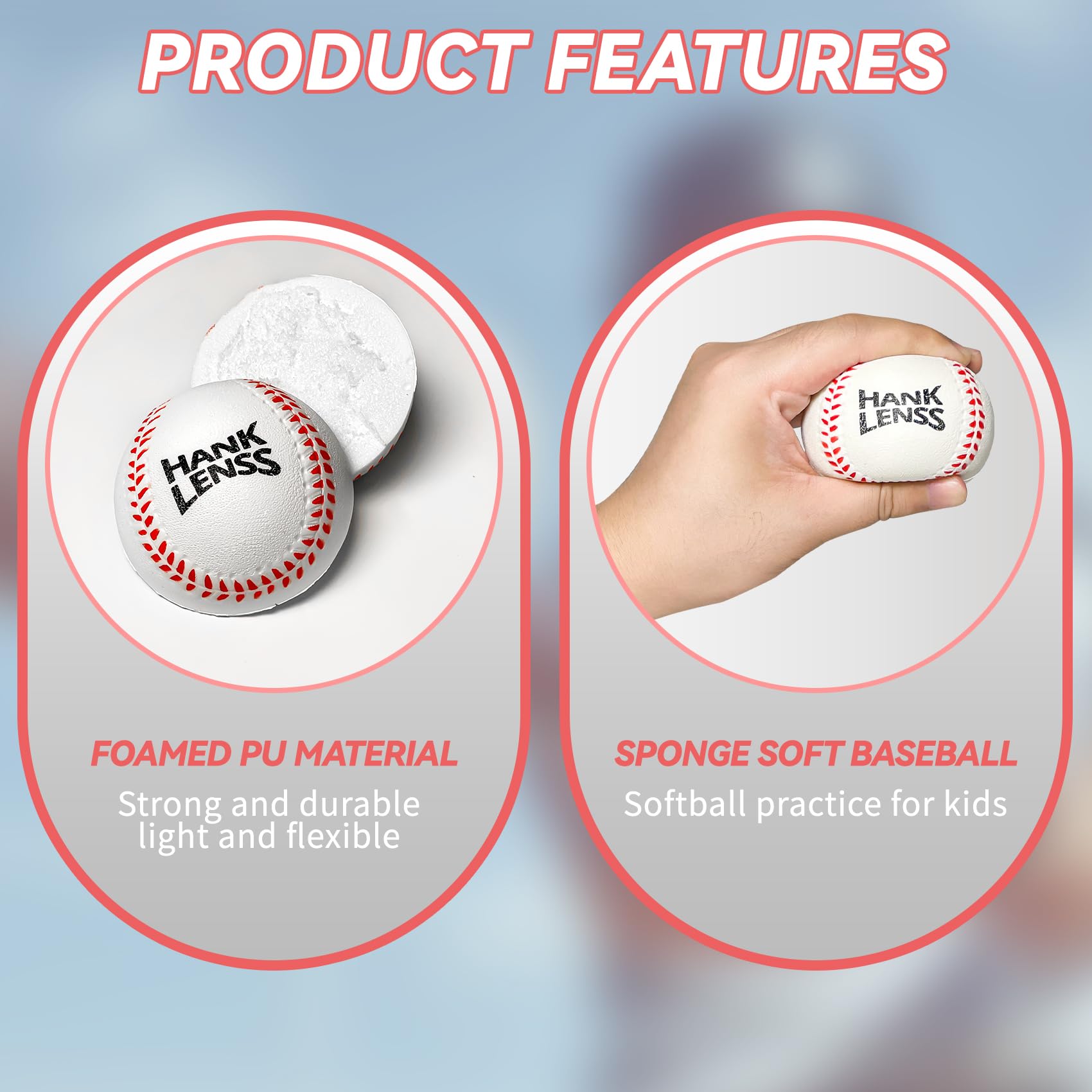 12 Pack Soft Foam Baseballs for Kids & Teens - Safe T-Ball Practice Training Balls for Beginners | Perfect for Backyard Games, Baseball Drills & Youth Sports Training