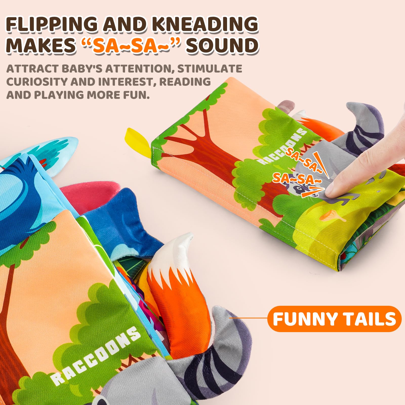 3PCS Soft Baby Bath Books - Crinkly Sensory Toys for 0-18 Months, Perfect for Tummy Time & Stroller Play