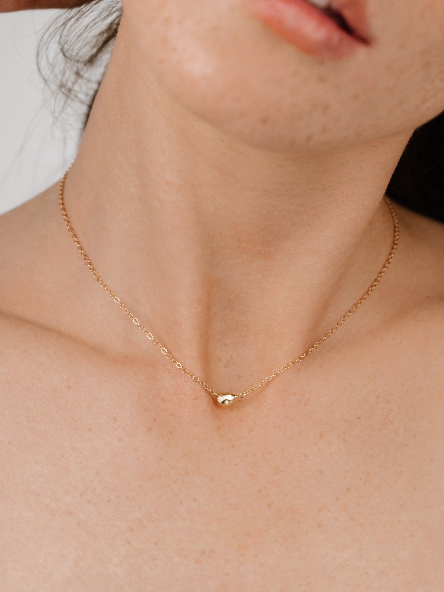 Elegant Polished Dainty Pebble Necklace - Minimalist Natural Stone Jewelry for Women - Perfect for Everyday Wear, Gift Giving & Boho Fashion