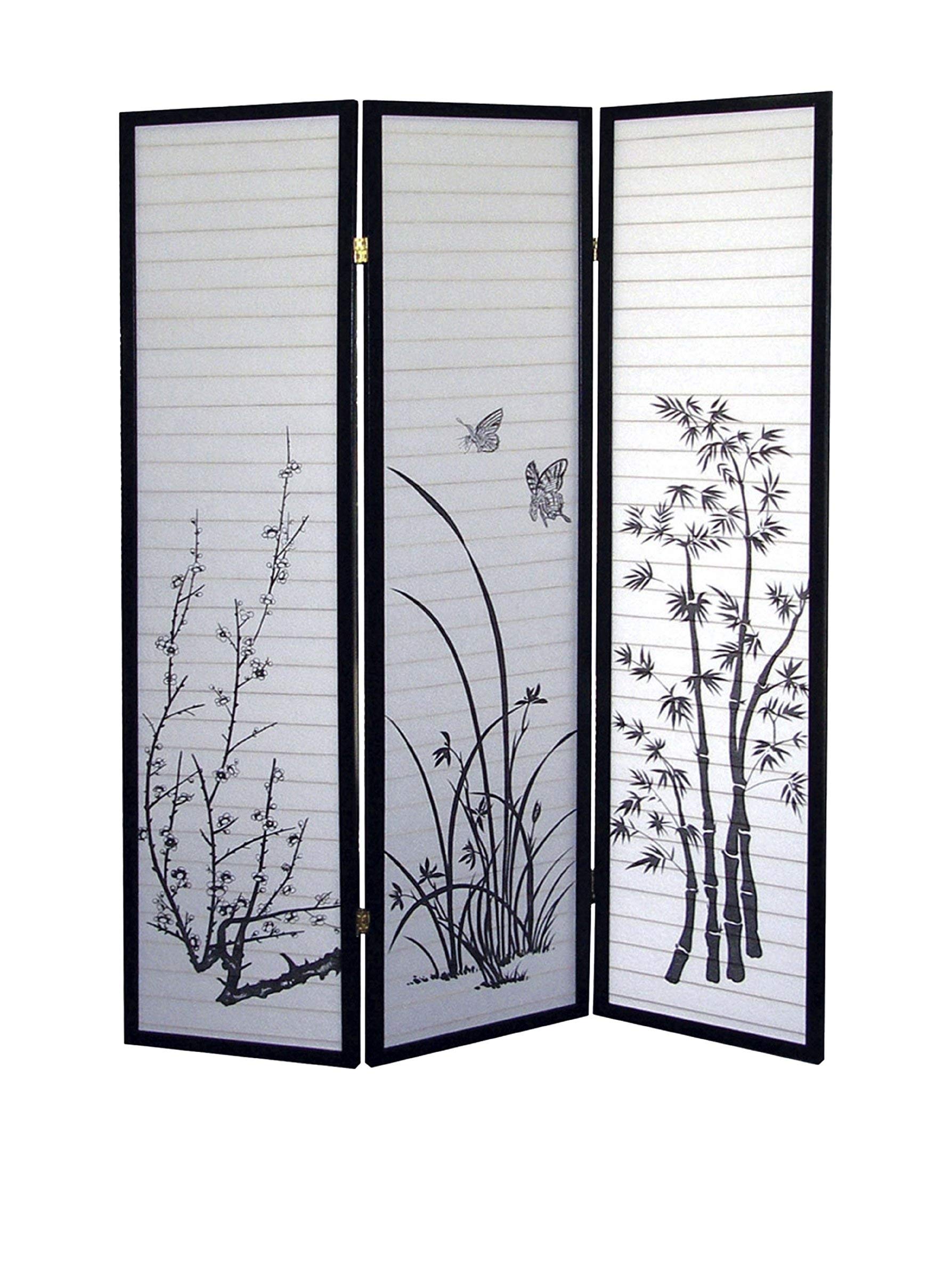 ORE Furniture International 3-Panel Room Divider with Scenery Design - Privacy Screen, Folding Partition for Home, Office & Studio Decor - Perfect for Creating Separate Spaces in Living Rooms, Bedrooms or Workspaces