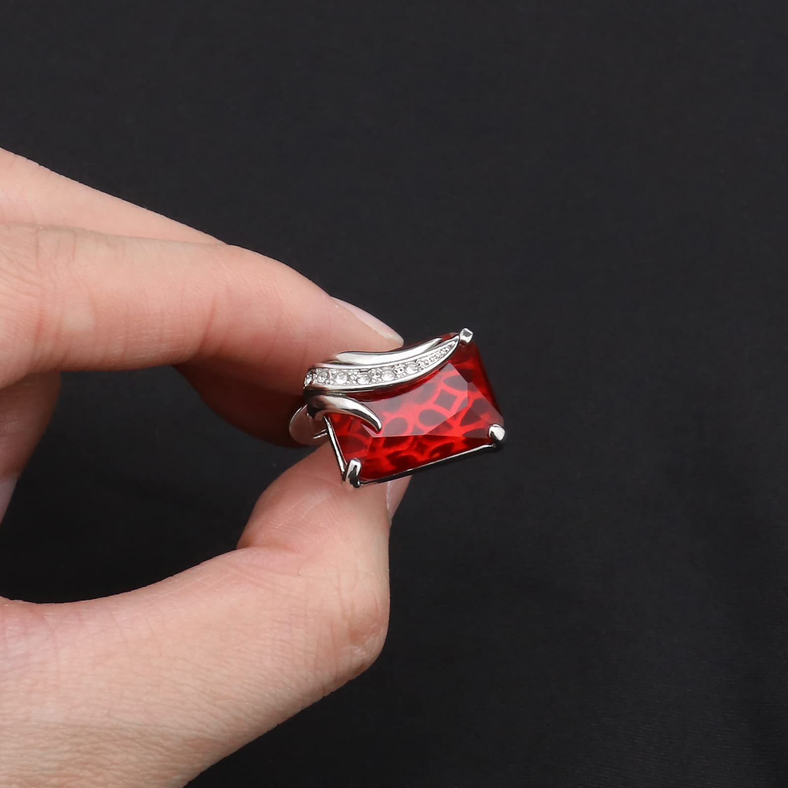Elegant Red Crystal Cufflinks for Men - Classic Fashion Cuff Links for Dress Shirts - Perfect Gift for Father, Groom & Business Professionals - Ideal for Weddings, Formal Events & Office Wear