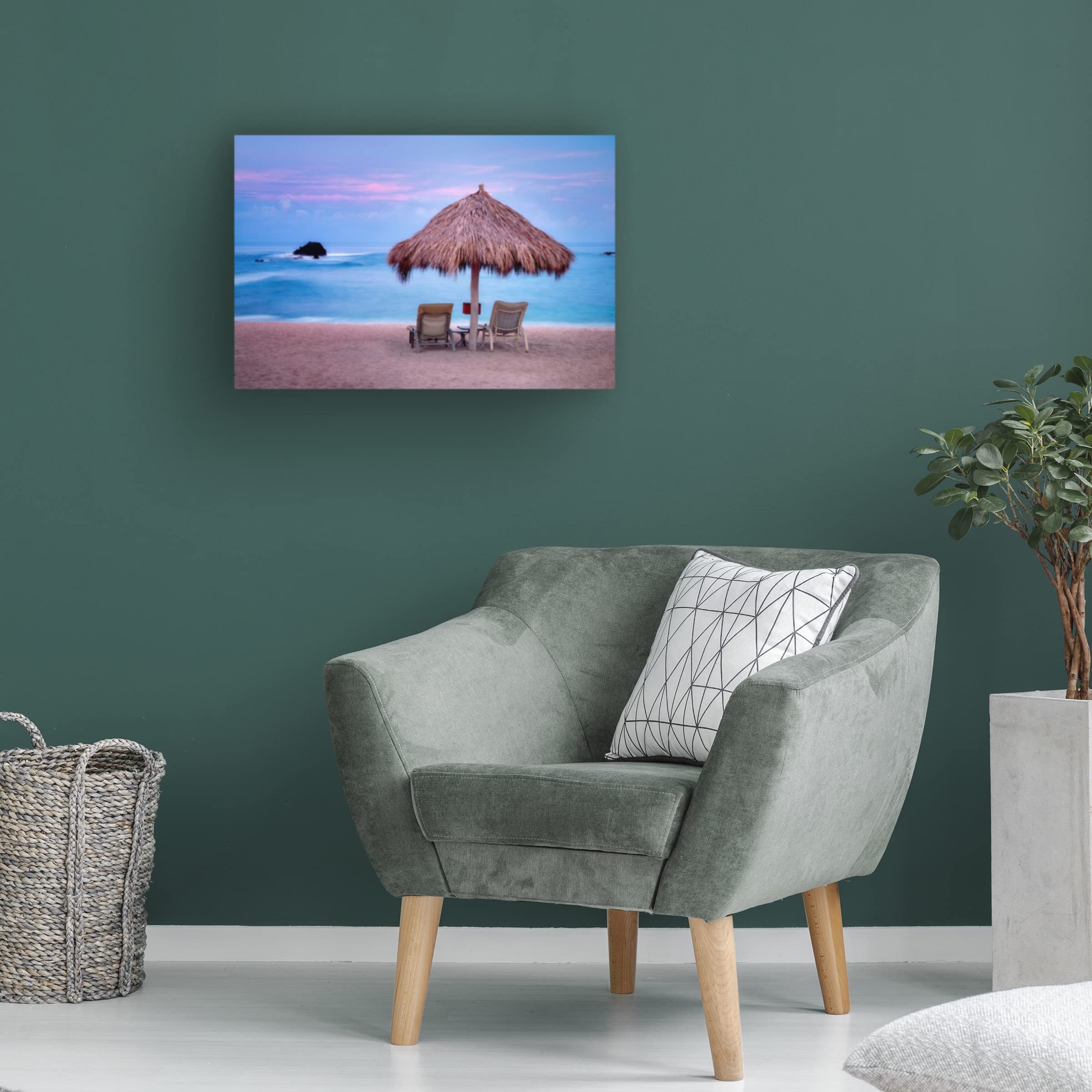 Dennis Frates 'Beach Chair 7' Canvas Wall Art Print - Coastal Decor for Living Room, Bedroom & Beach House - Premium Trademark Fine Art Collection