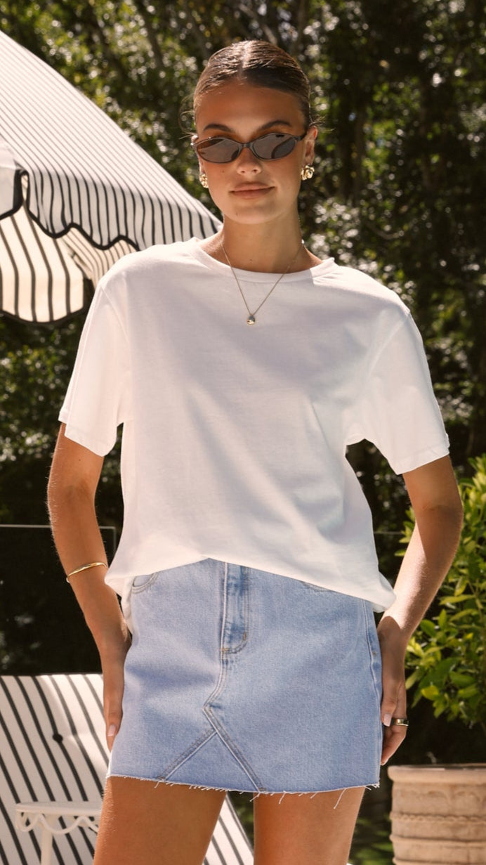 A-Line Mini Skirt by Abrand | High Waist Denim Short Skirt for Women | Perfect for Casual Outfits, Parties & Summer Fashion