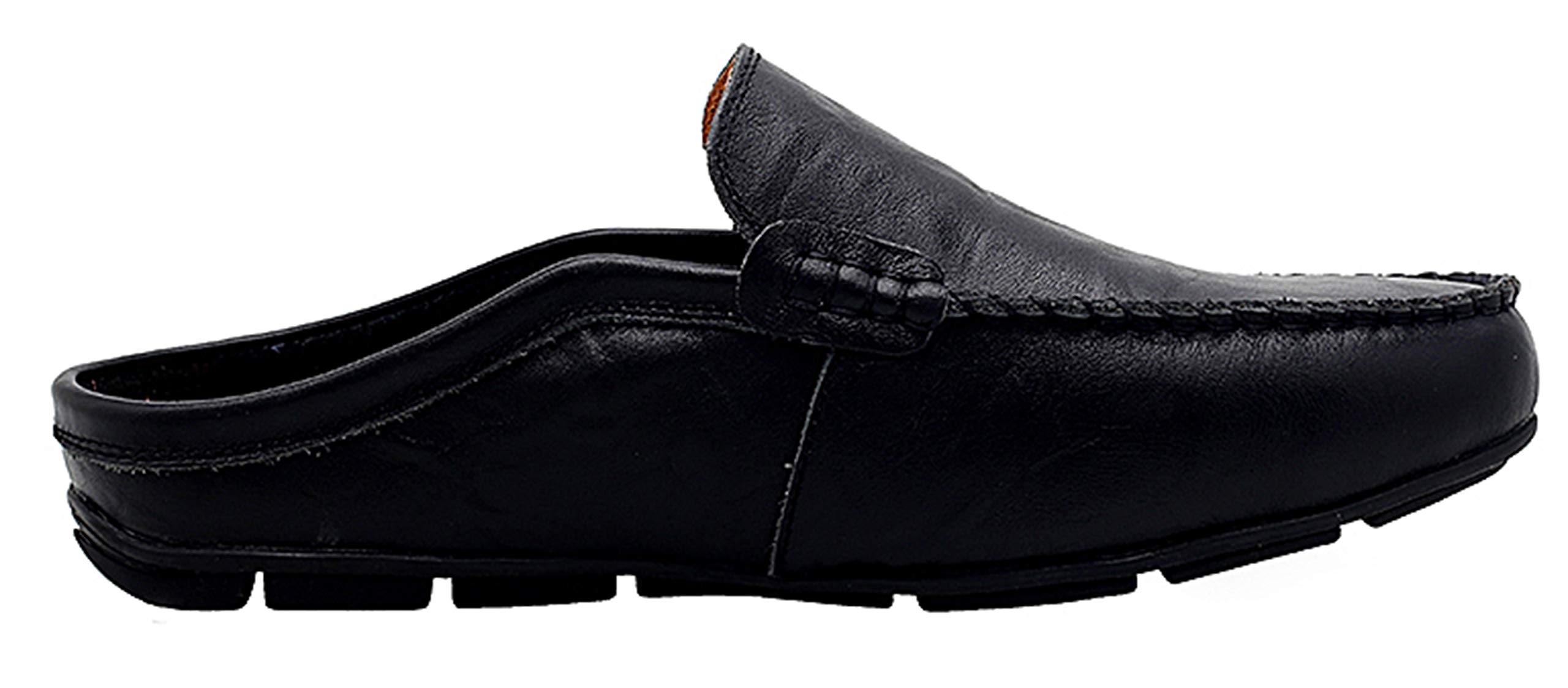 Go Tour Men's Mules Clogs - Breathable Leather Slip-On Loafers for Casual Wear | Comfortable House Slippers & Outdoor Shoes for Walking, Errands & Relaxation