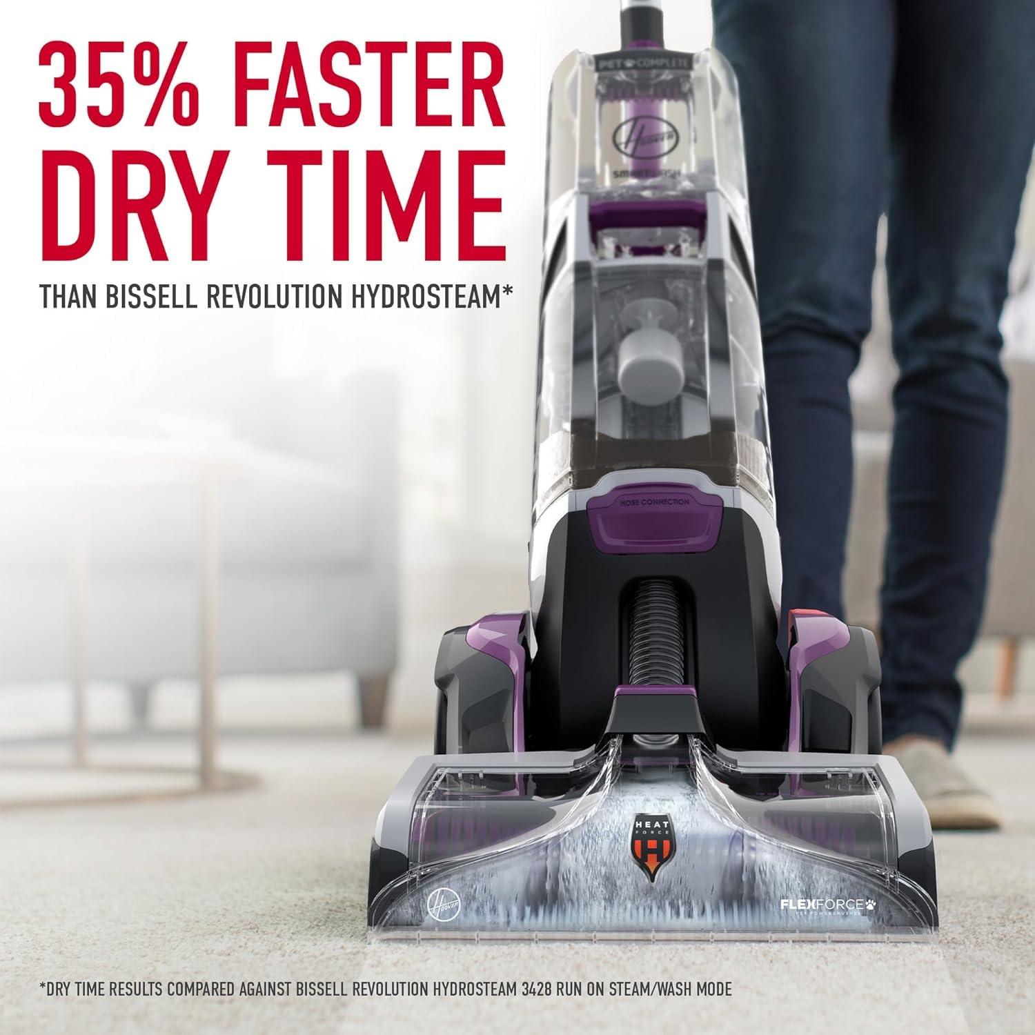 Hoover SmartWash Pet Automatic Carpet Cleaner with Spot Chaser Stain Remover Wand (FH53000PC) + Oxy Deep Cleaning Carpet Shampoo Concentrate (116 oz, AH31936) - Powerful Pet Hair & Stain Removal for Carpets, Upholstery, and Rugs - Ideal for Homes with Pets, Kids, and High-Traffic Areas