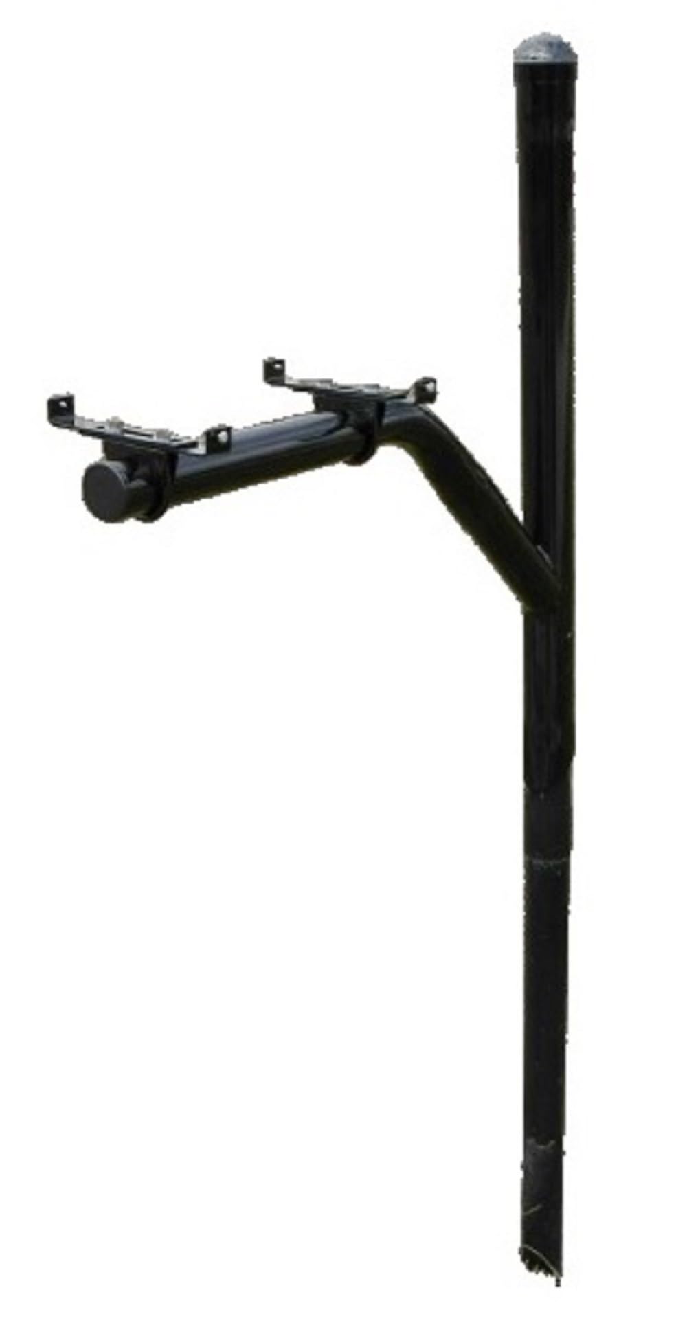 Black Steel Return-to-Center Swing Away Snowplow Proof Mailbox Post - 30 Inch Durable Mailbox Extender for Rural Driveways & Winter Road Safety