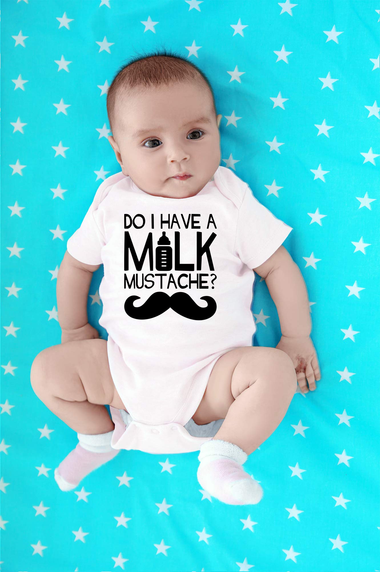 CBTwear Funny 'Do I Have a Milk Mustache?' Baby Bodysuit - Cute Newborn Onesies for Boys & Girls - Perfect for Photo Shoots, First Birthdays & Playtime