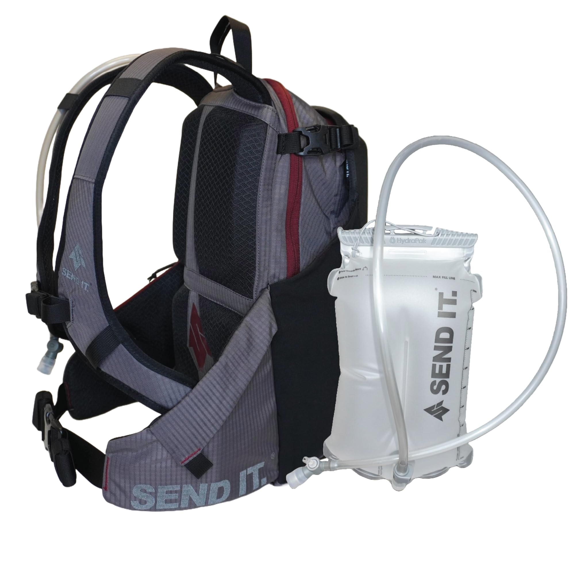 Send It Defender 15 Hydration Backpack - 15L MTB & Motorcycle Hydration Pack with Spine Protector for Men & Women - Adjustable Mountain Bike Protective Gear - Perfect for Trail Riding, Enduro & Adventure Cycling