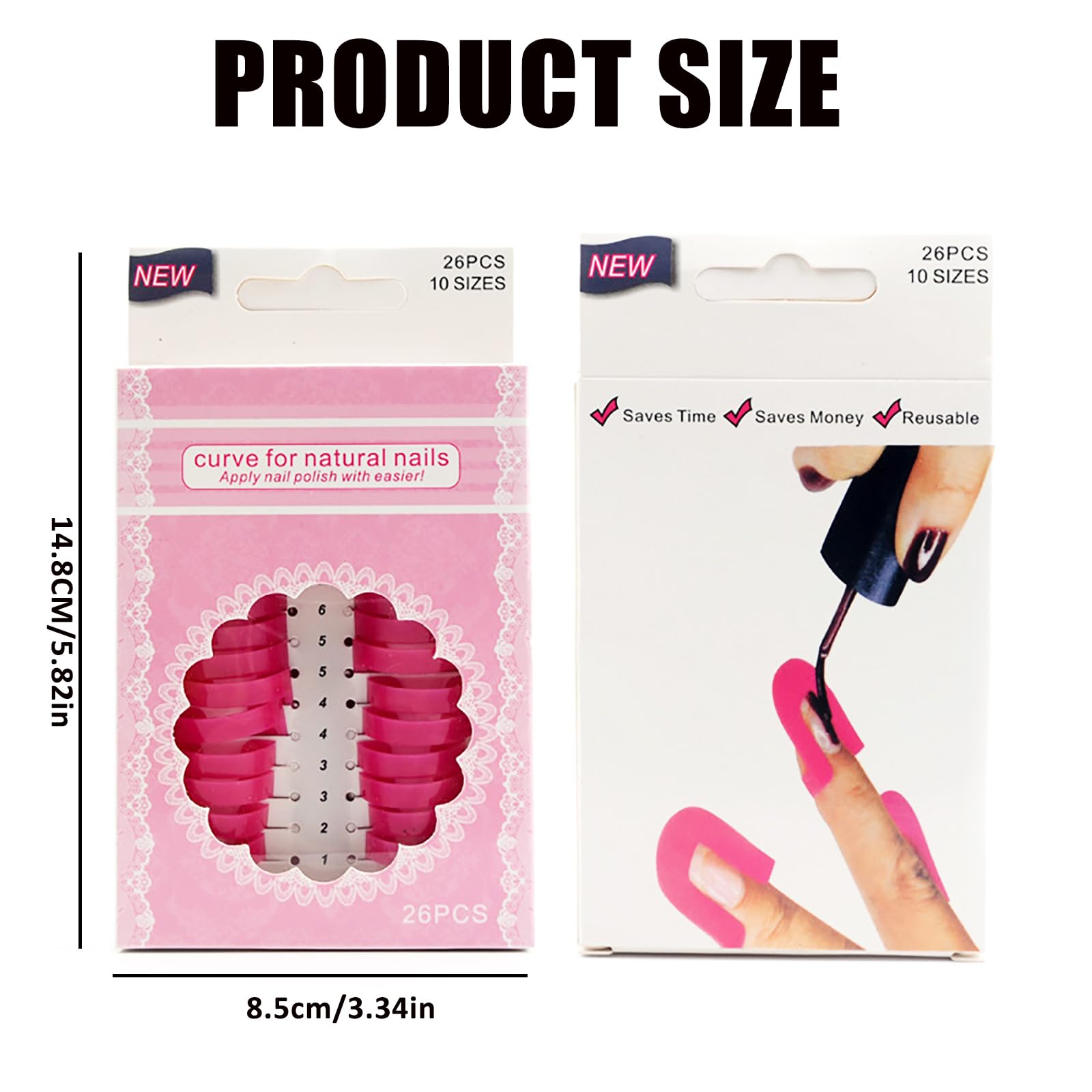 26PCS Reusable Nail Polish Protector Guards - 10 Sizes Soft Plastic Finger Shields for Cuticle Protection | Spill-Proof Manicure Tools for French Stamping & Nail Art | Perfect for Home Salon & DIY Manicures