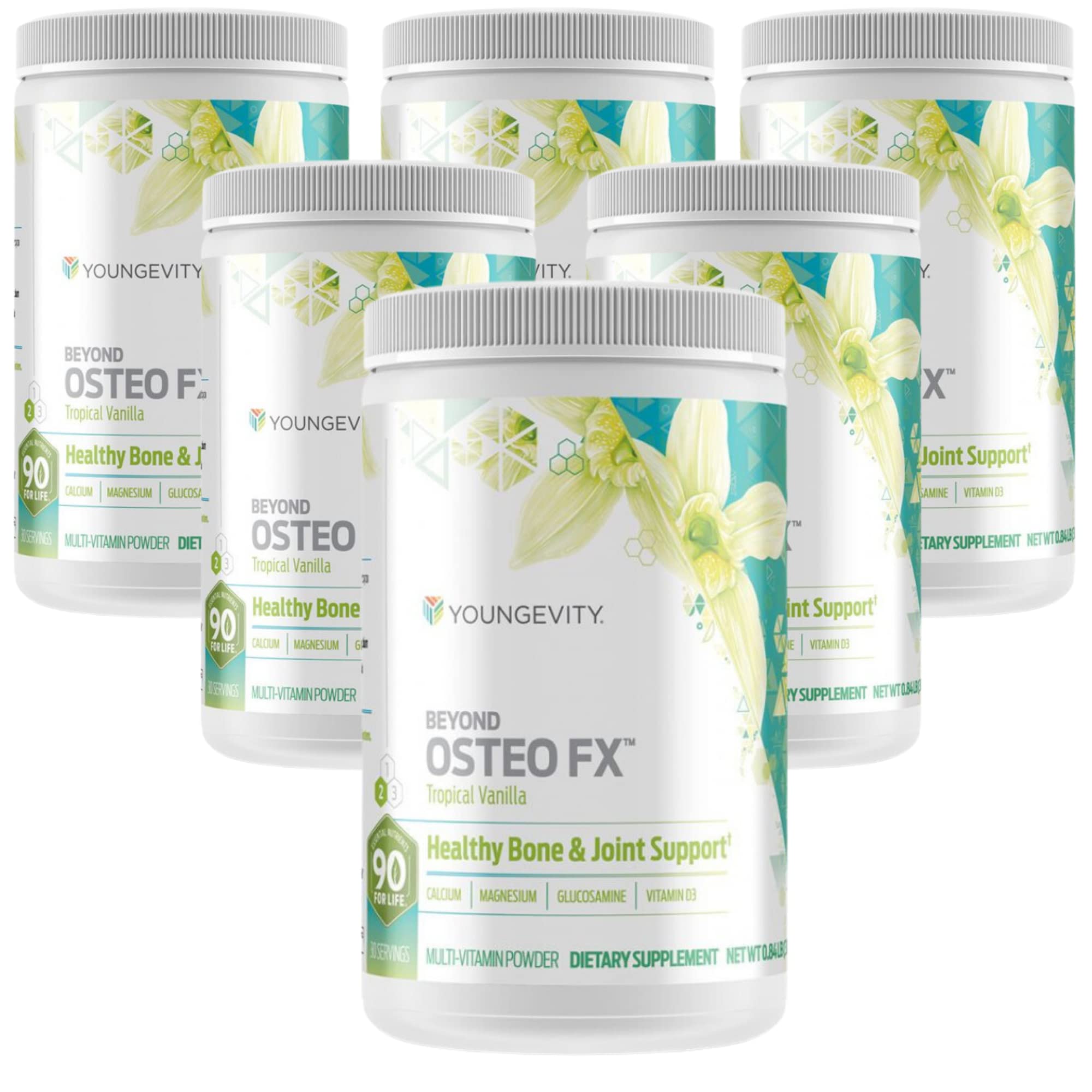 Youngevity Beyond Osteo FX - Tropical Vanilla Flavor | Bone & Joint Support Supplement | Multi-Vitamin Powder for Adults | 6 Canisters (30 Servings Each) | Ideal for Active Lifestyles & Senior Wellness