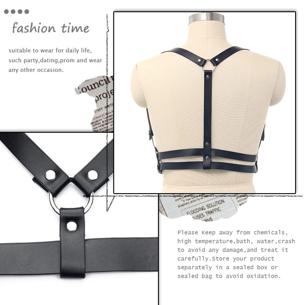 Bodiy Punk Waist Harness Belt - Gothic Body Chain Jewelry for Women | Adjustable Black Rave Fashion Accessory | Perfect for Music Festivals, Concerts & Gothic Outfits