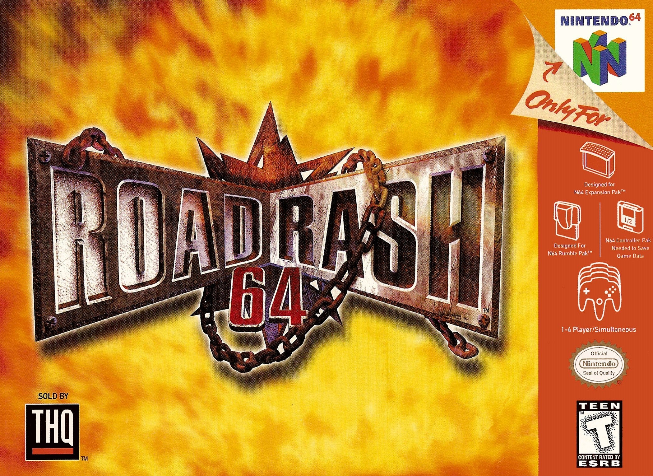 Used Road Rash 64 N64 Video Game - Classic Racing Action for Nintendo 64 Collectors & Retro Gaming Enthusiasts | Perfect for Nostalgic Gaming Nights & Vintage Console Collections