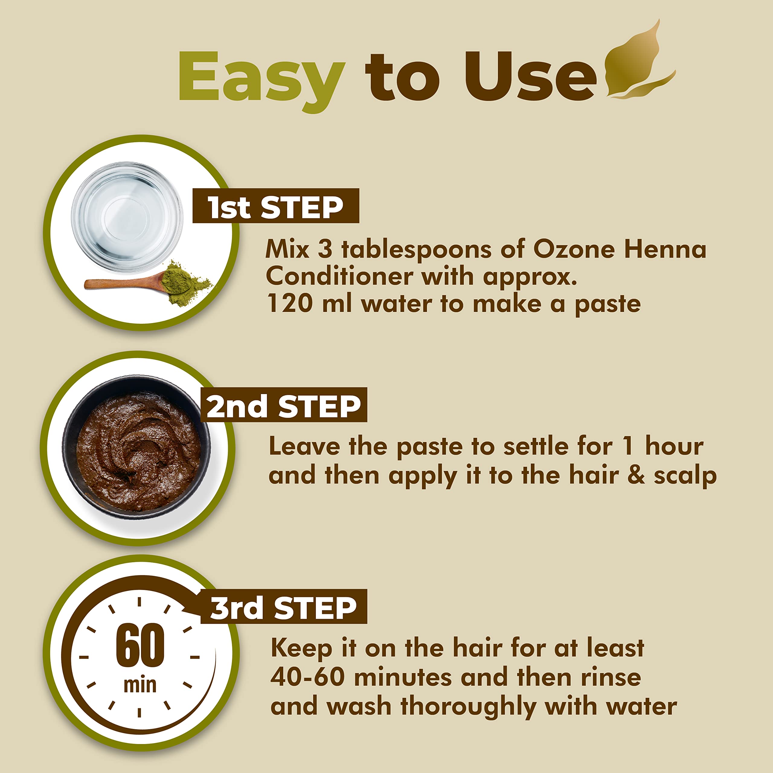 Ozone Henna Hair Conditioner for Men & Women – Strengthens & Repairs Damaged Hair with Bhringraj, Amla & Reetha – Paraben, Chemical & Sulfate Free – 100g (Pack of 3) – Perfect for Dry, Frizzy Hair & Daily Nourishment