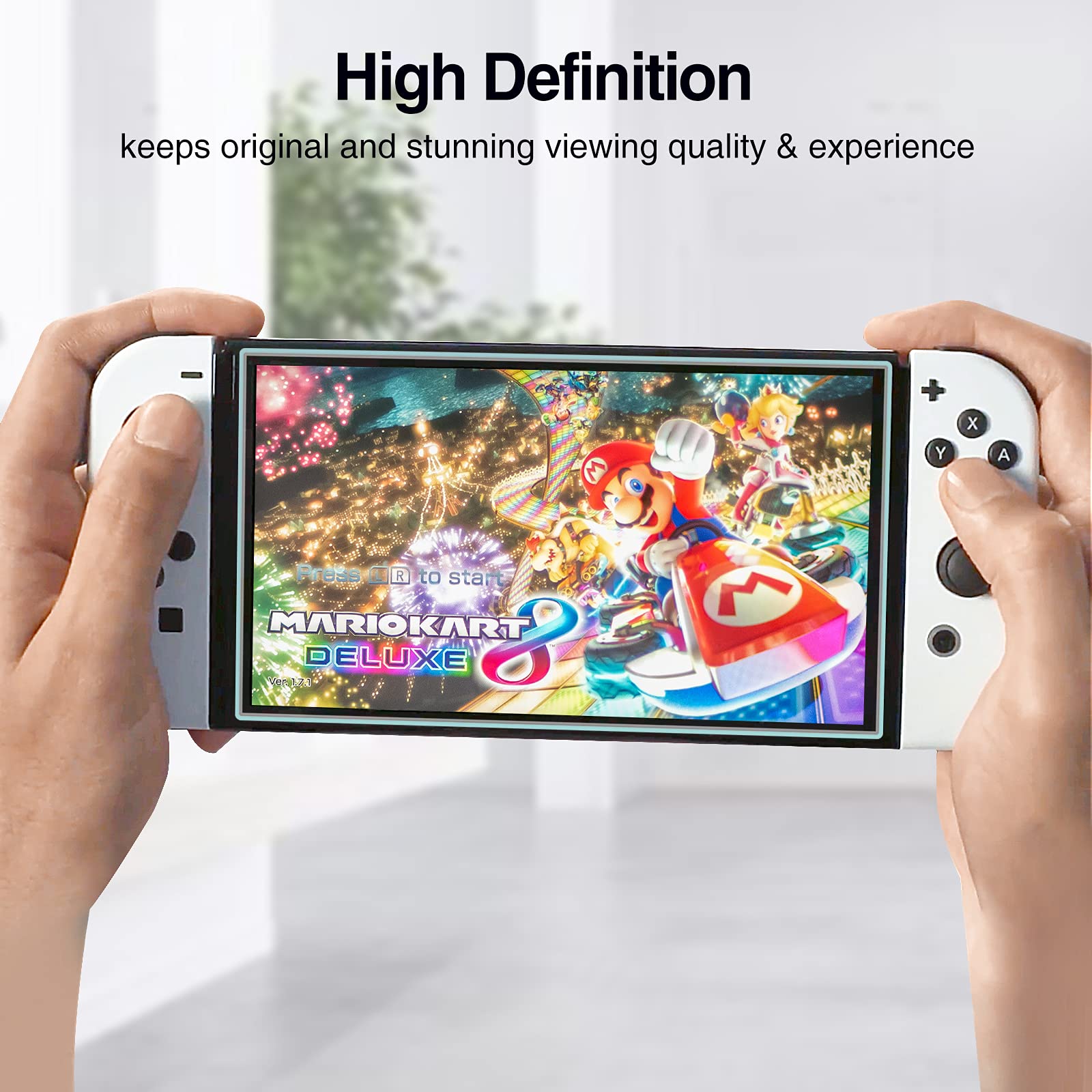 ProCase 3 Pack Tempered Glass Screen Protector for Nintendo Switch OLED (2021 Model) - Anti-Scratch, Bubble-Free, Rounded Edge Protection - Perfect for Gaming, Travel, and Home Entertainment