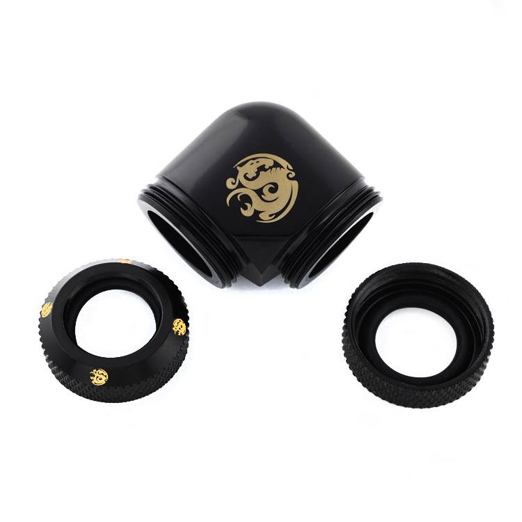 Bitspower 90 Degree Dual Multi Link Fitting for OD 12mm - Matt Black - Perfect for Custom Water Cooling PC Builds and Hardline Tubing Systems