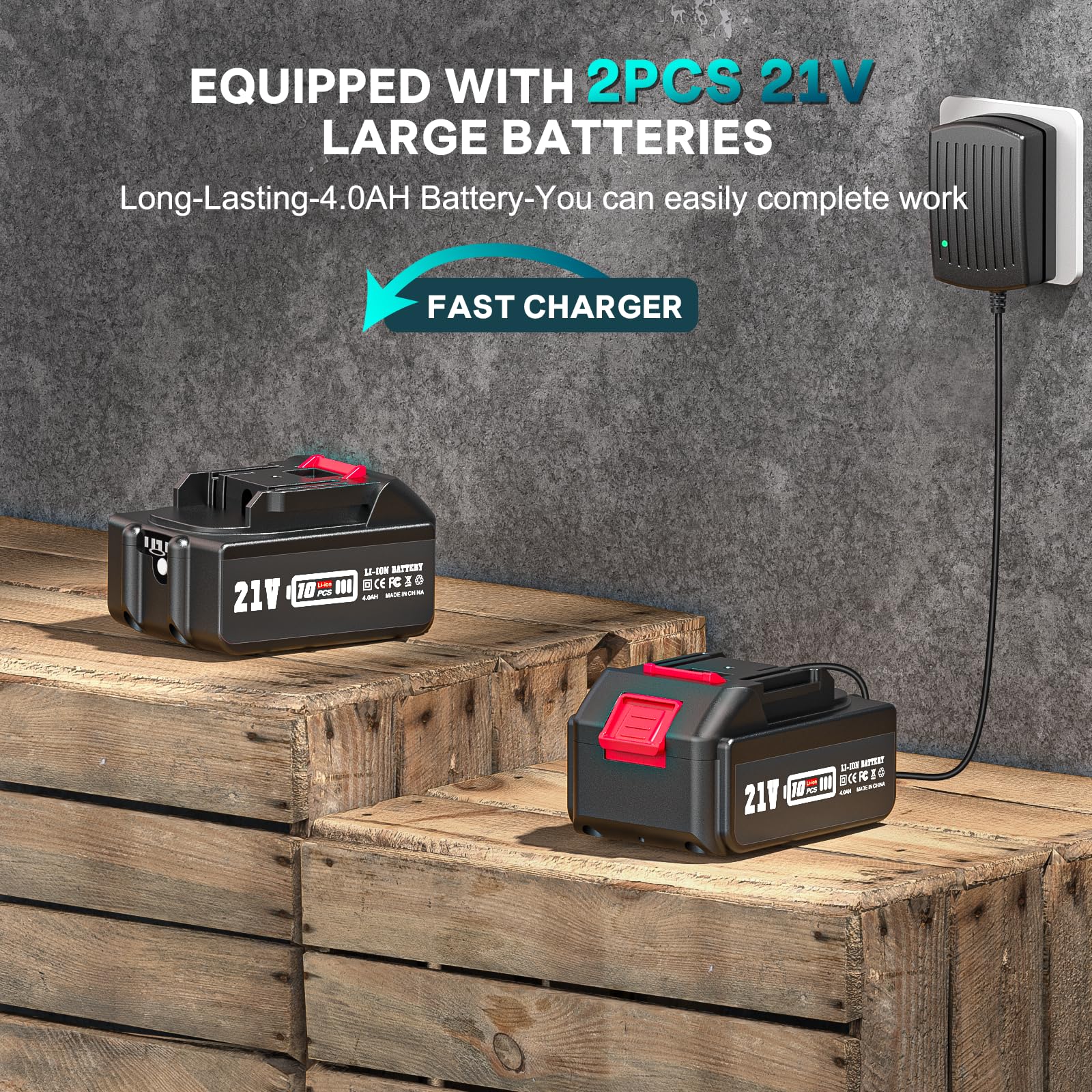 21V Cordless Compact Router Tool with 2PCS 4.0Ah Batteries - Brushless Handheld Palm Router for Woodworking, Wood Trimming & Cutting - Includes 15-Piece 1/4