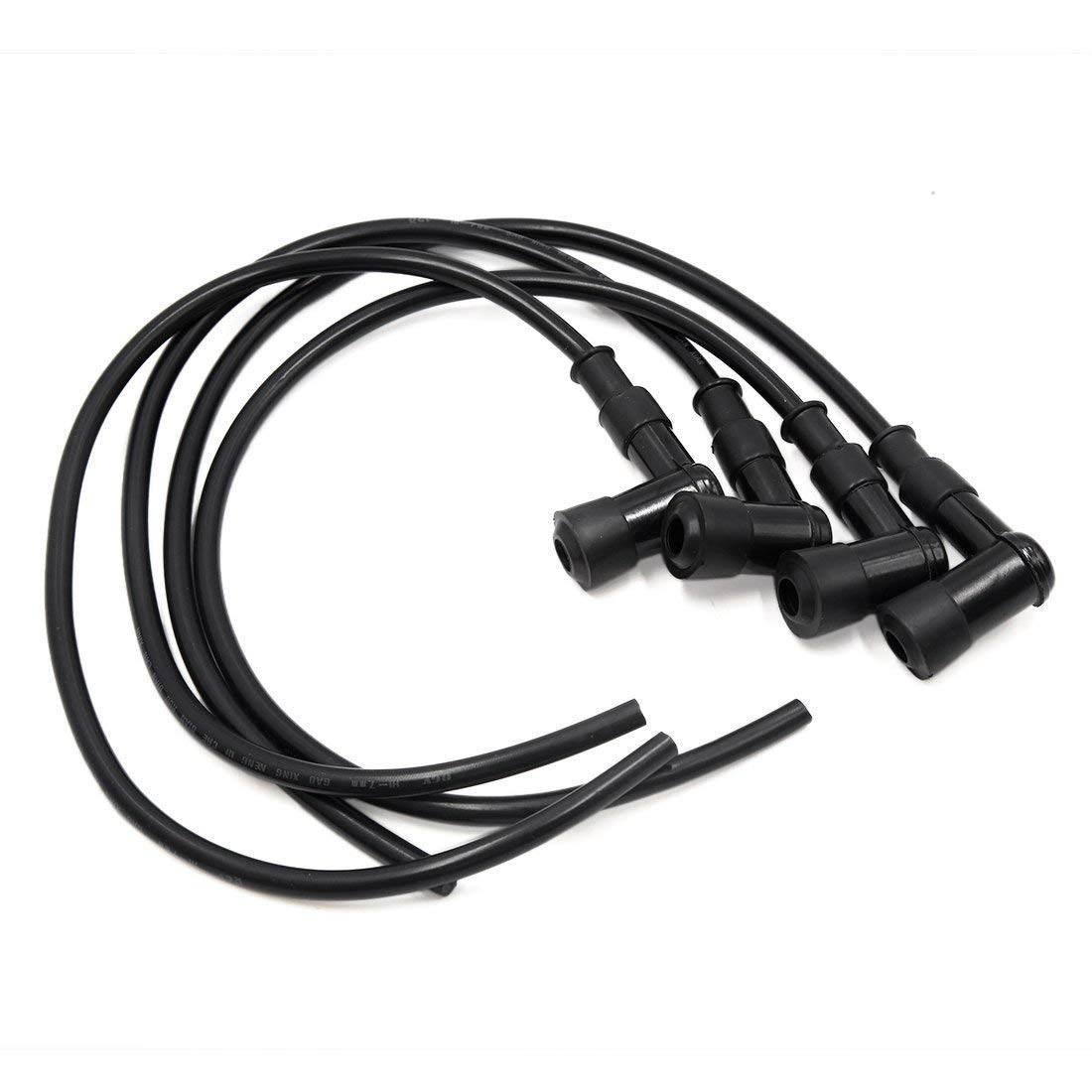 LMMY 4Pcs 90 Degree Motorcycle Spark Plug Wire Set - High Temperature Silicone Ignition Cables for Harley, Honda, Yamaha - Perfect for Engine Performance Upgrades & Motorcycle Maintenance