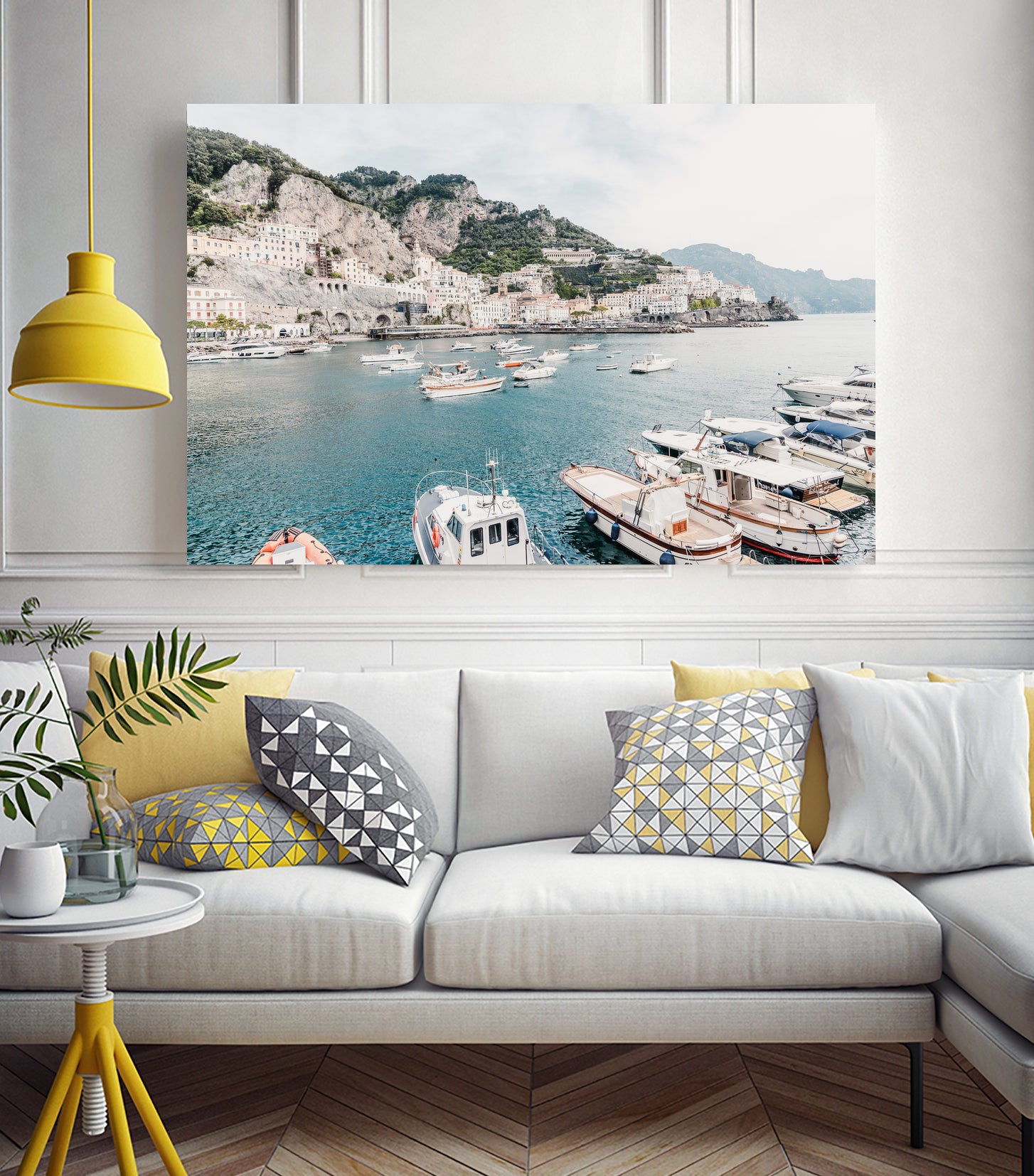 Amalfi Coast with Boats #2 - Stunning Italian Seaside Landscape Wall Art for Home & Office Decor | Perfect for Living Rooms, Bedrooms, and Coastal Themed Spaces
