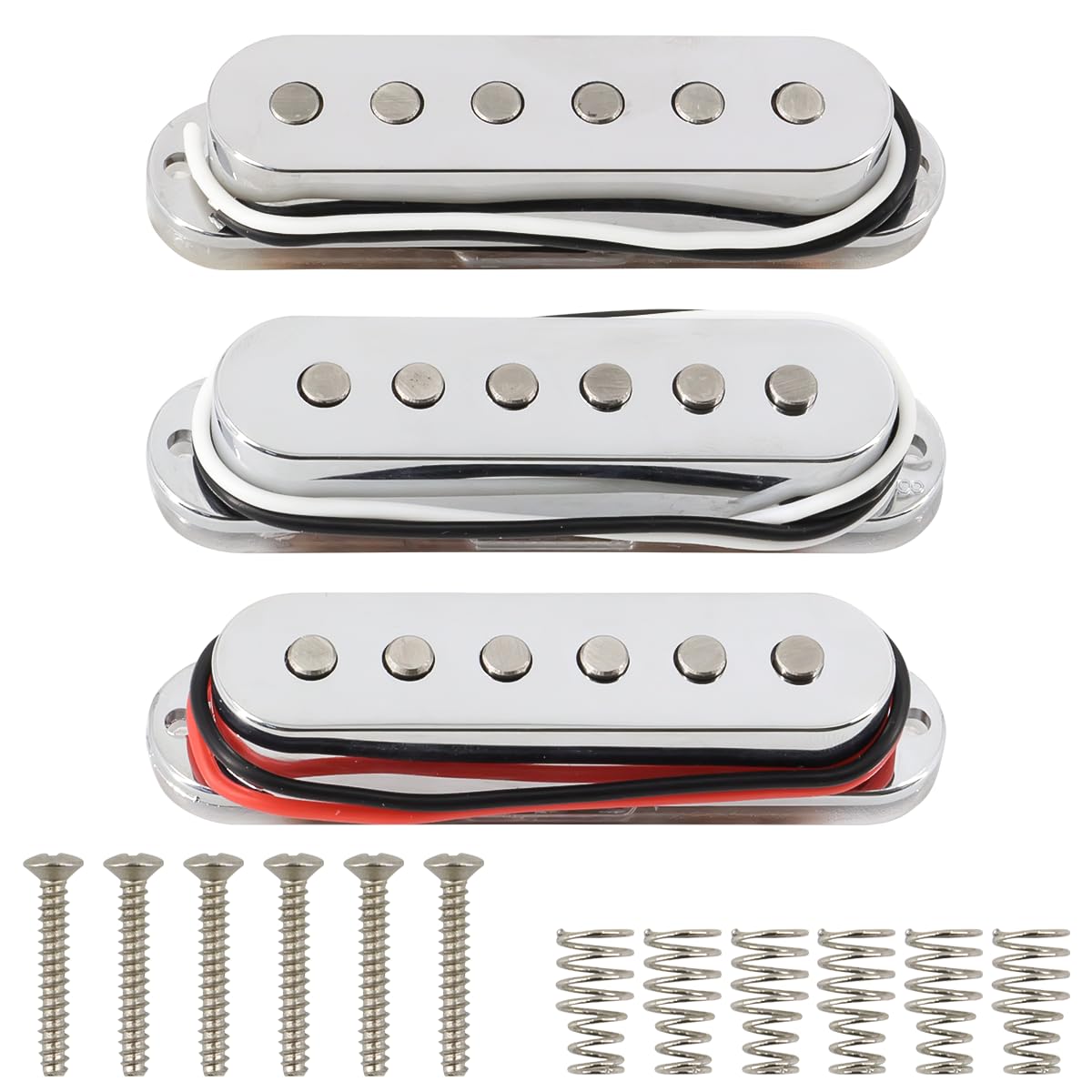 Alnico 5 Stratocaster Pickup Set - Single Coil SSS Pickups for Electric Guitar Replacement (Chrome) | Perfect for Blues, Rock & Vintage Tone Upgrades