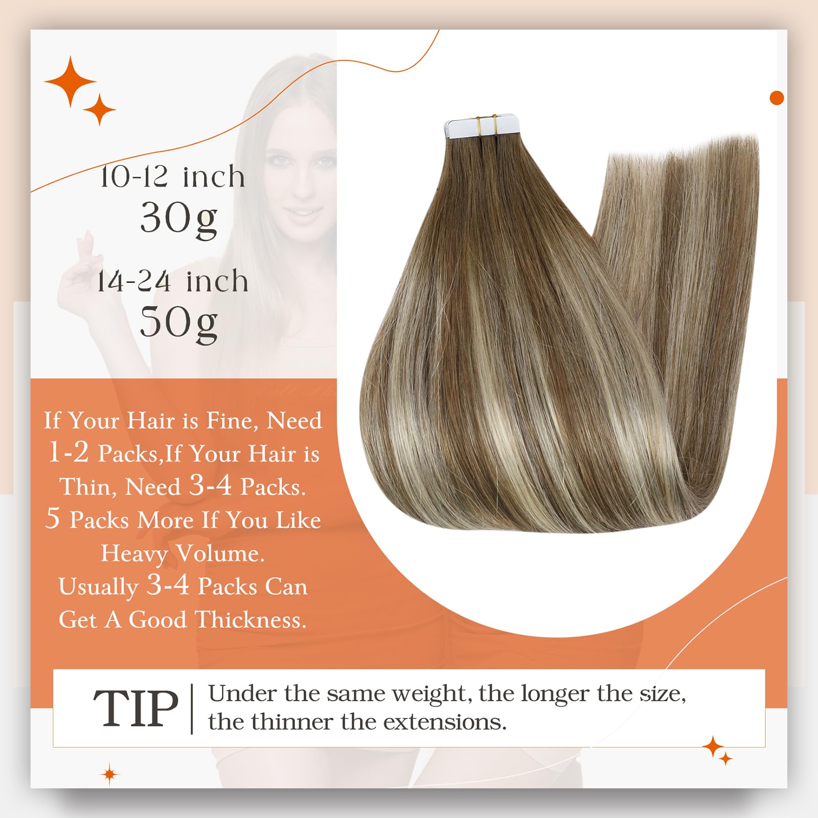 20 Inch Full Shine Human Hair Extensions - 100% Real Human Hair Sew-In & Balayage Tape-In Extensions for Volume & Length - Perfect for Weddings, Parties & Daily Styling