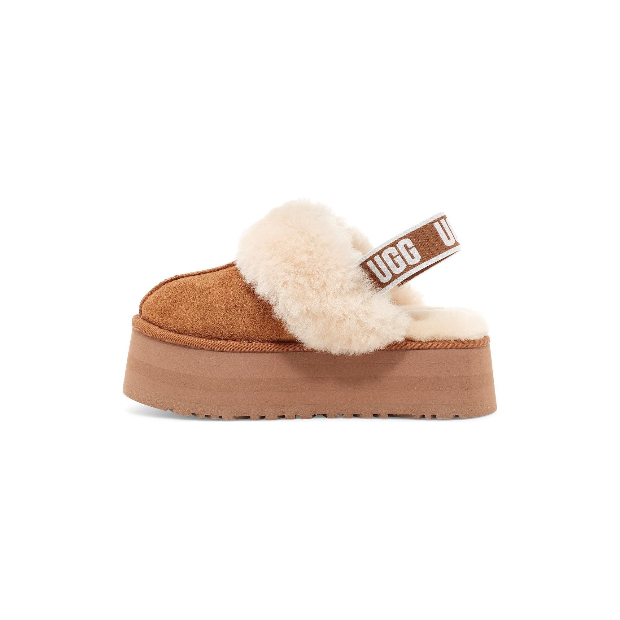 UGG Women's Funkette Slippers - Chestnut Brown Cozy Indoor/Outdoor House Shoes for Winter Comfort & Warmth | Perfect for Lounging at Home, Running Errands & Cold Weather Wear