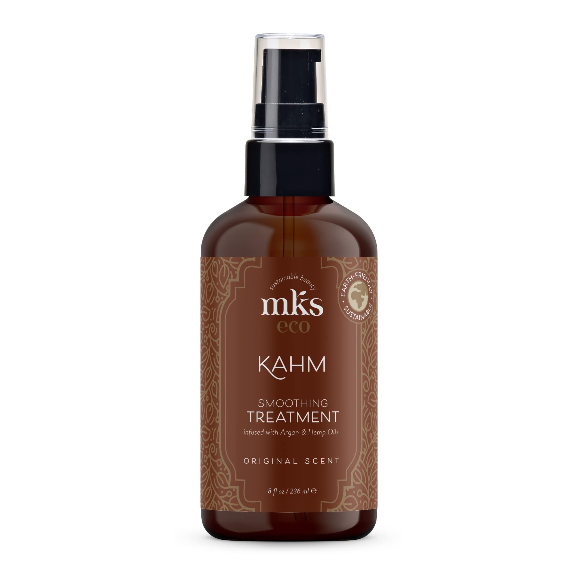 Earthly Body MKS Eco Kahm Smoothing Hair Treatment - Vegan & Cruelty Free Conditioner with Vegetable Keratin Protein, Moroccan Argan Oil & Hemp Seed Oil (Original Scent, 1 Count) | Hydrating & Repairing for Dry, Damaged Hair - Perfect for Daily Use & Salon Treatments