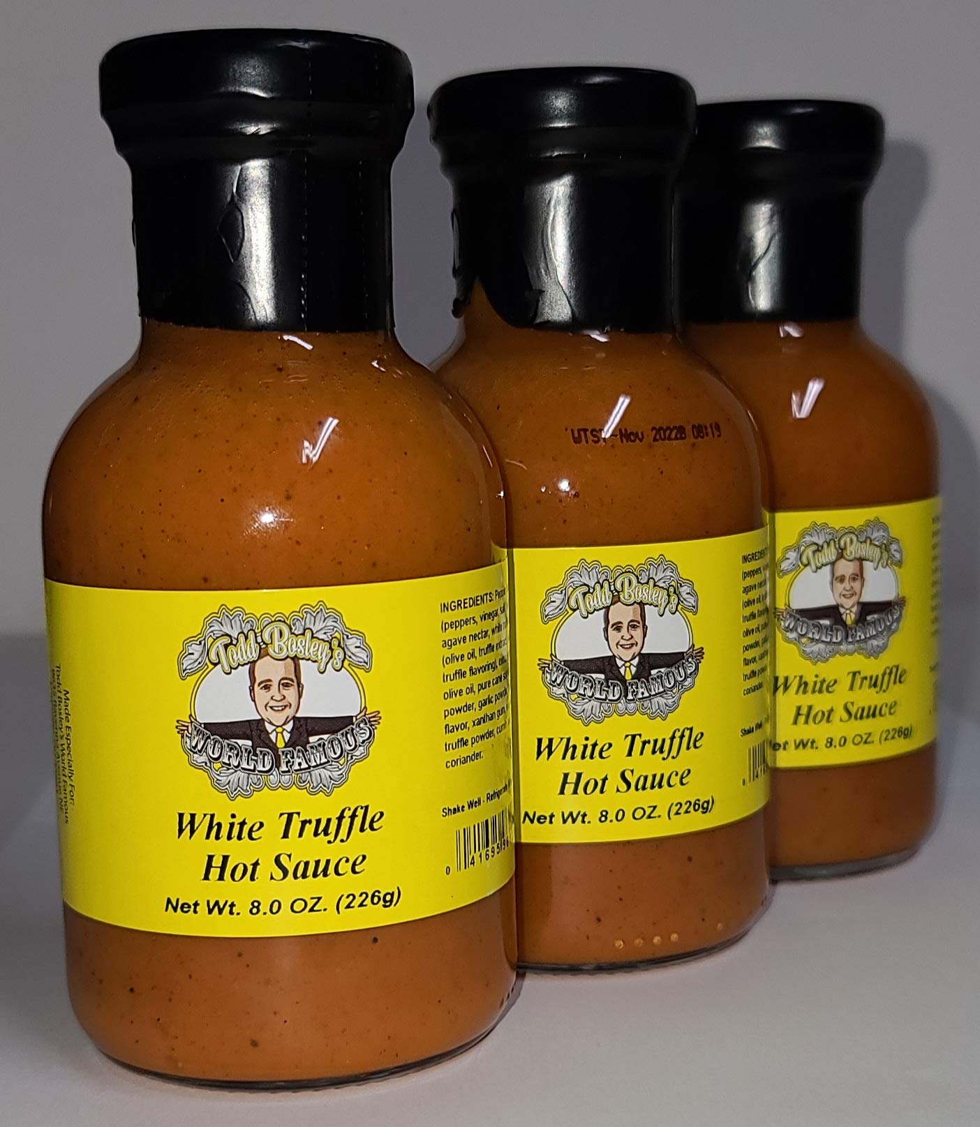 Todd Bosley's World Famous White Truffle Hot Sauce - 3 Pack | Gourmet Spicy Condiment for Pizza, Pasta & Burgers | Premium Truffle Infused Hot Sauce Gift Set