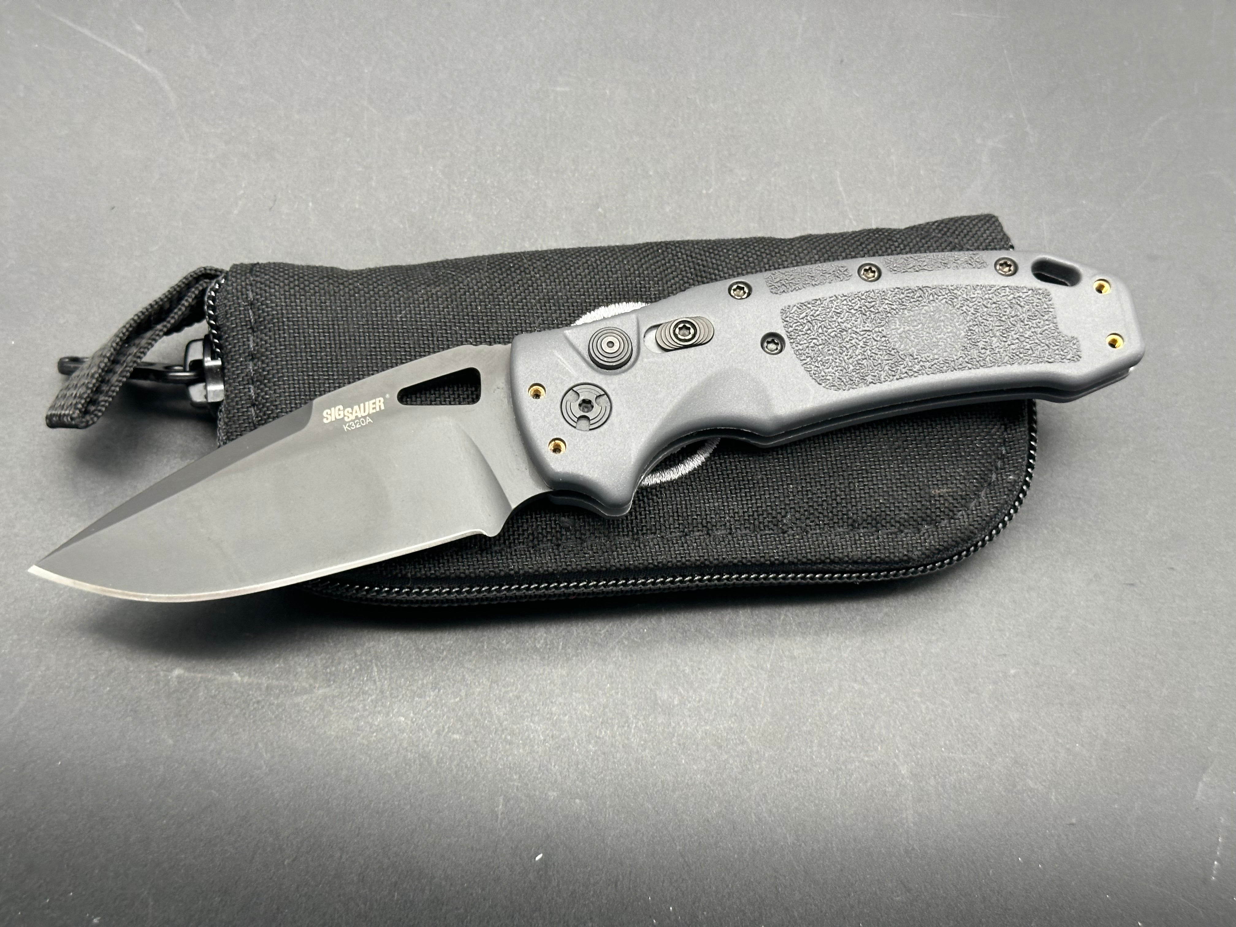 SIG K320A Tactical Automatic Knife with Hogue Grip - 3.5