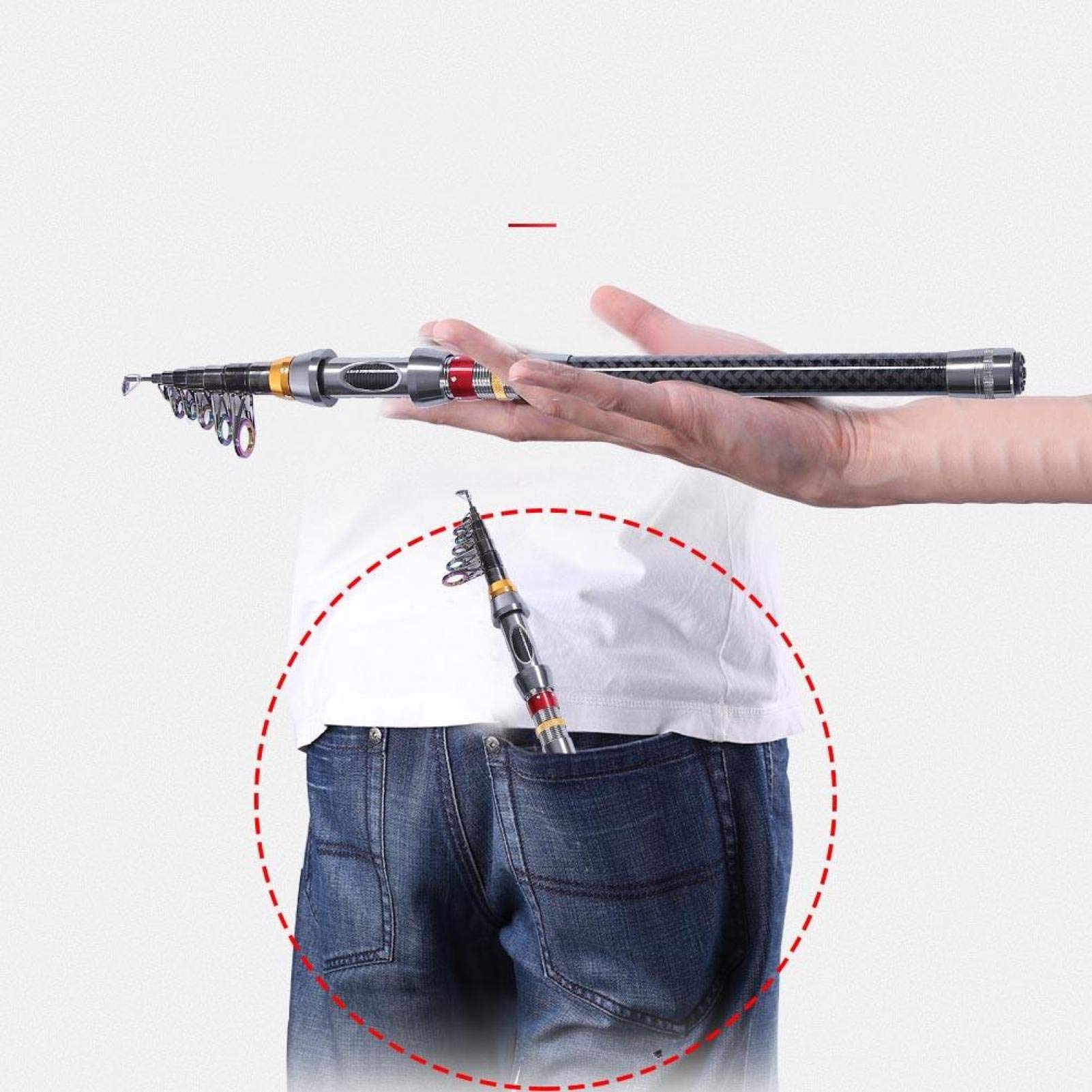 Ultralight Carbon Short Fishing Rod - 2.7m Portable & Durable Fishing Pole for Sea & Outdoor Use | Perfect for Travel, Kayak & Tight Space Fishing