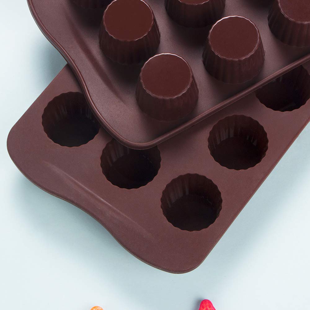 Webake Silicone Candy Molds - 2 Pack Chocolate & Baking Molds for Jello, Keto Fat Bombs, Peanut Butter Cups - Perfect for DIY Desserts, Party Treats & Holiday Baking