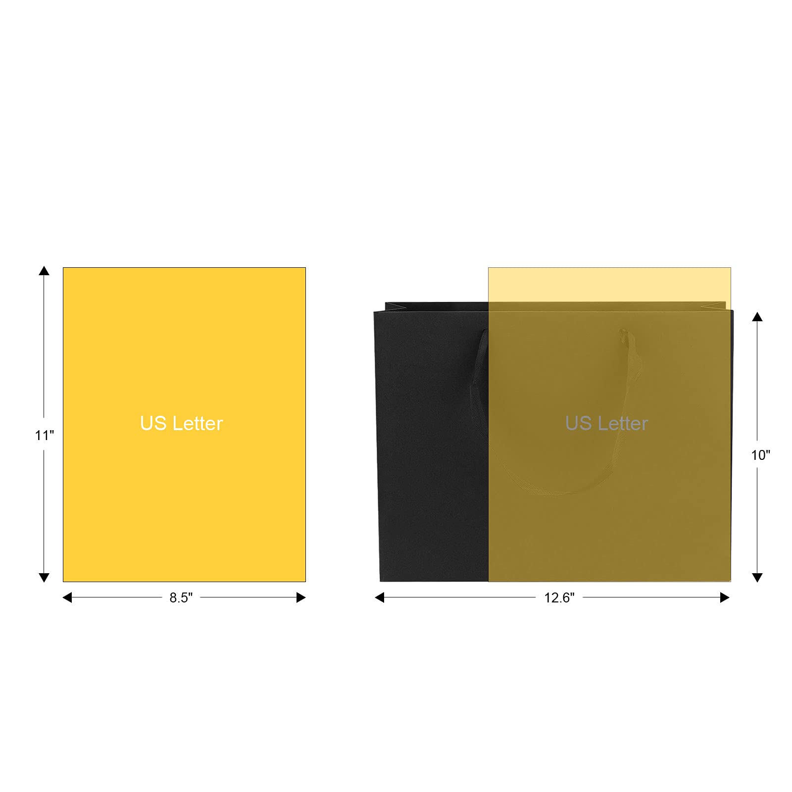 12-Pack Kraft Gift Bags with Ribbon Handles - Large 12.5x4.5x10