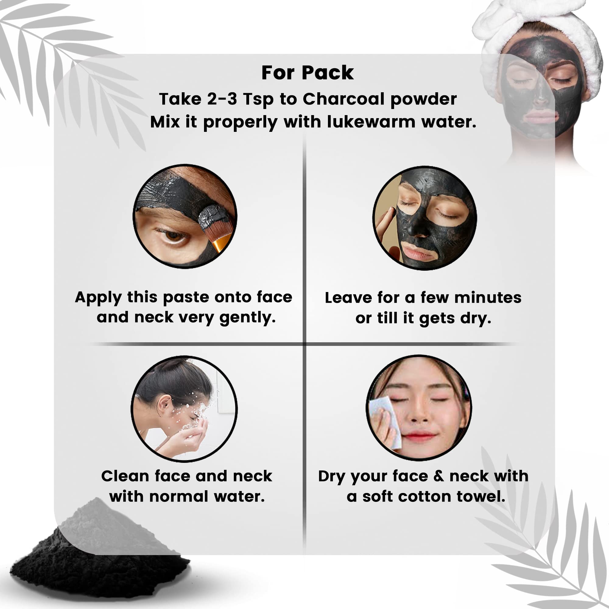 Havintha 100% Pure Natural Activated Charcoal Powder for Skin & Face - Deep Cleansing, Dead Skin Removal & Body Detox - 8 oz (227g) - Perfect for DIY Face Masks, Blackhead Treatment & Detoxifying Bath Soaks