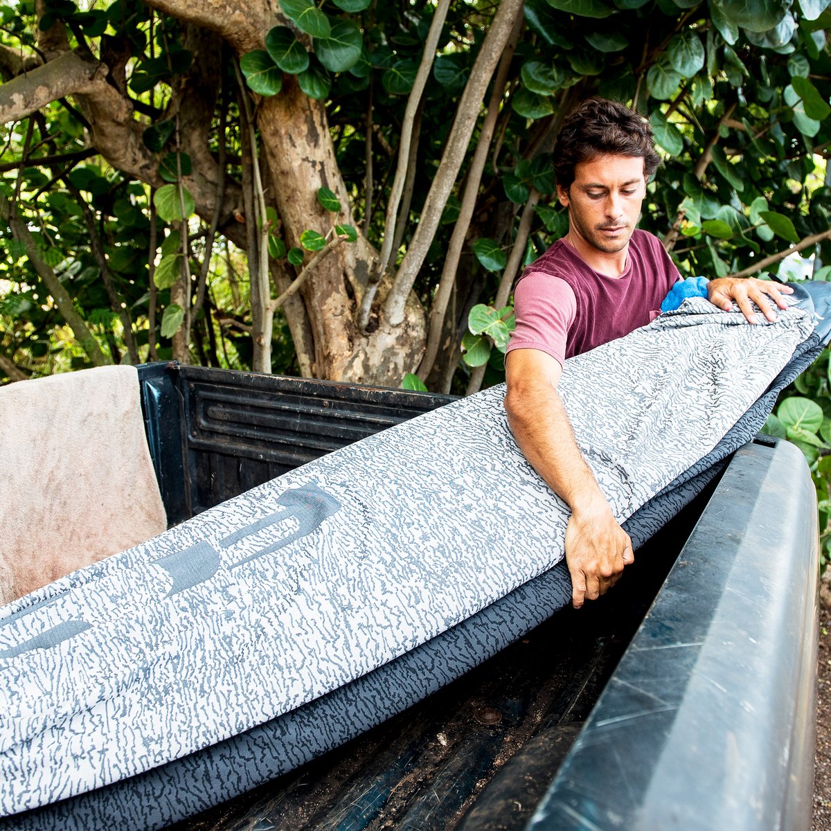 FCS Board Bag for Funboards - Waterproof Surfboard Travel Cover with Stretchable Design - Perfect for Surfing Trips & Beach Storage