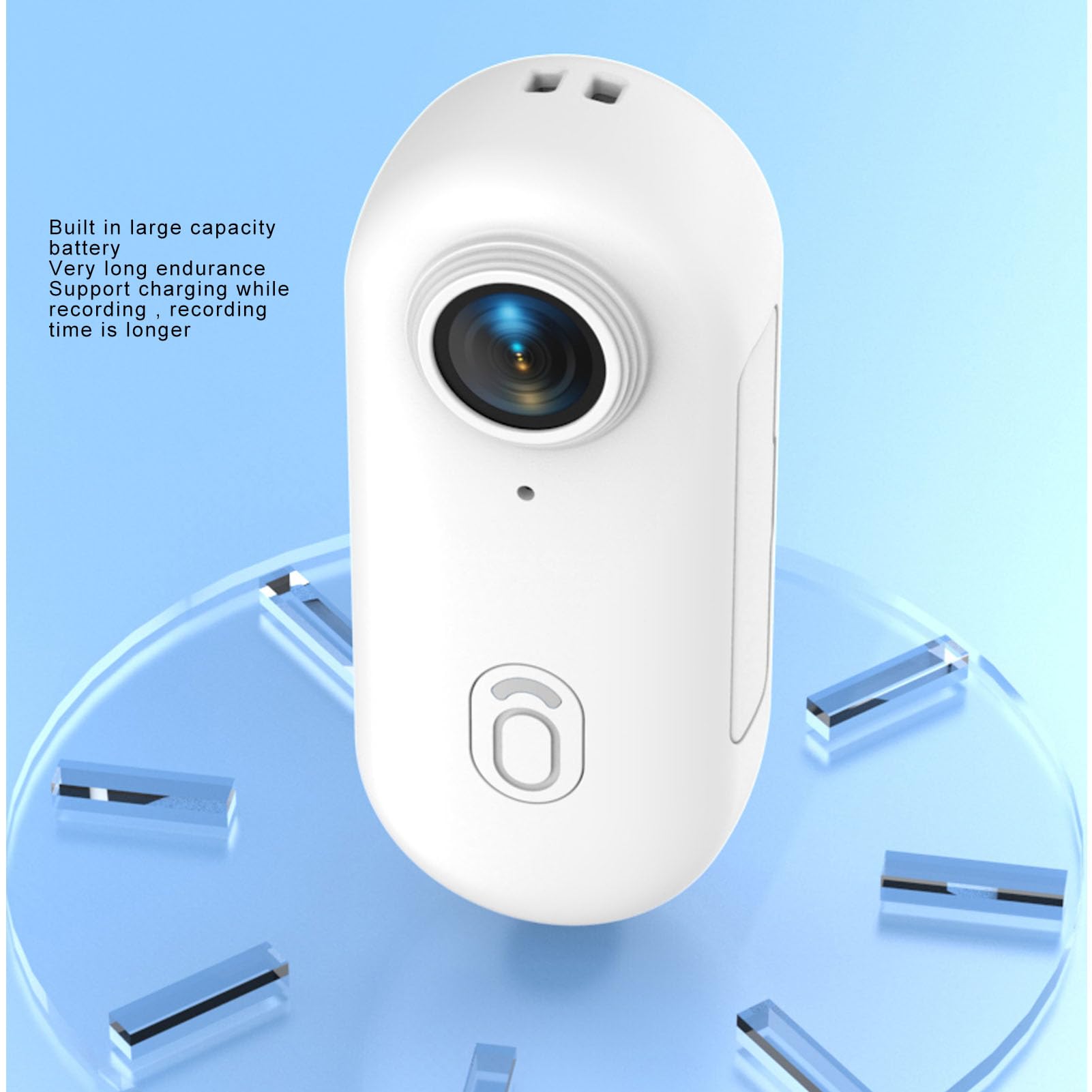 Bewinner 1080P HD Mini Body Camera - Magnetic Wearable Action Camera with Back Clip, Pet Collar Camera, Helmet Cam for Vlogging, Travel, Cycling & Outdoor Adventures (White) - Perfect for Sports, Security & Pet Monitoring