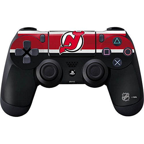 Officially Licensed NHL New Jersey Devils Jersey Design Gaming Skin for PS4 Controller - Custom Decal Sticker for Enhanced Grip & Style - Perfect for Gaming Enthusiasts & Sports Fans