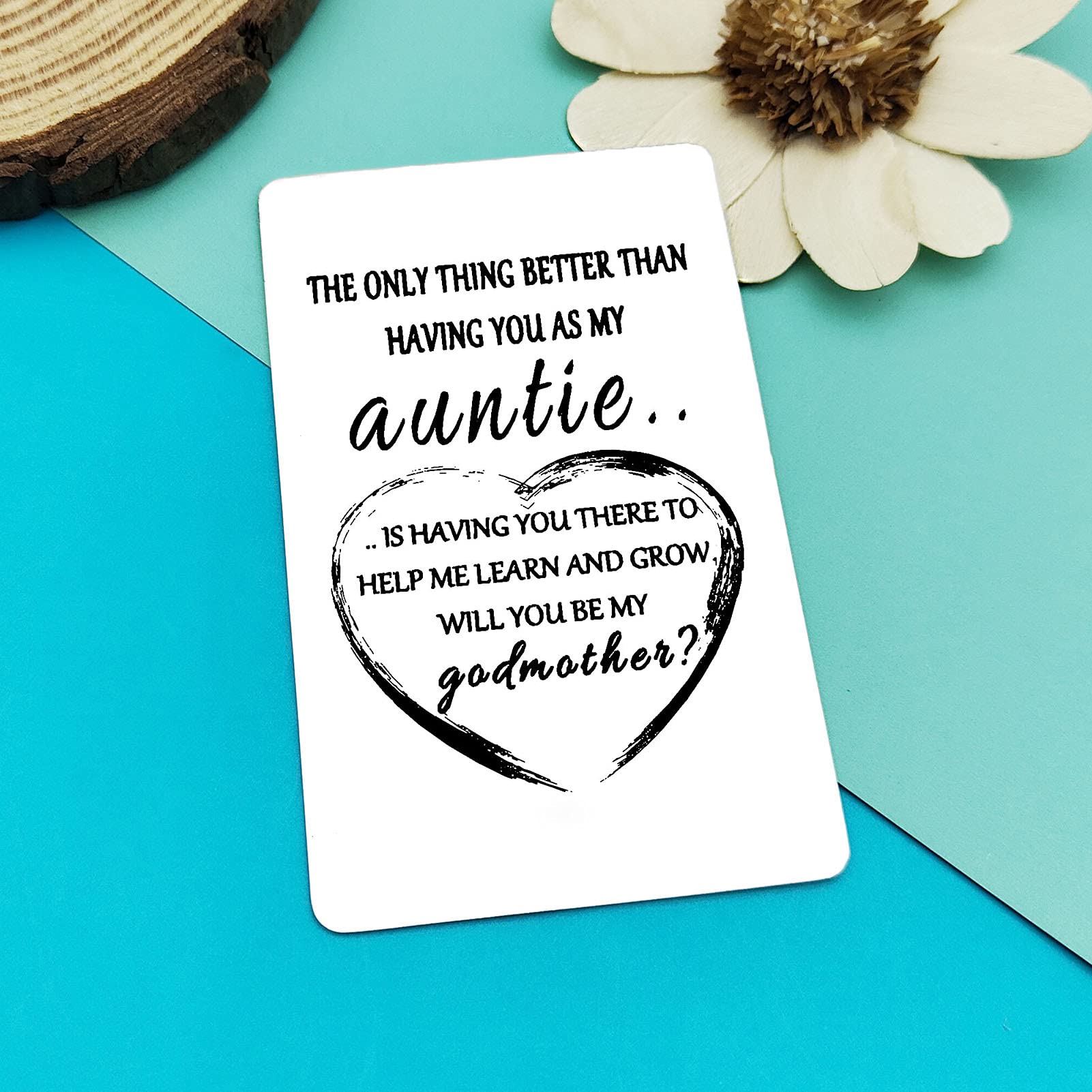 Personalized Godmother Engraved Wallet Card - Unique Godmother Proposal Gift, First Communion, Baptism Keepsake - Perfect for Mother's Day, Birthday & Special Announcements (Ideal for Godmother Asking Ceremonies & Heartfelt Moments)