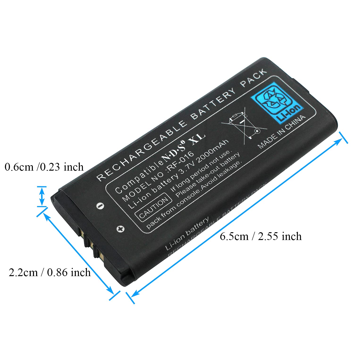 OSTENT 2000mAh Rechargeable Lithium-ion Battery Pack Kit for Nintendo NDSi LL/XL - Extended Gaming Power for Travel, Home & On-the-Go Play